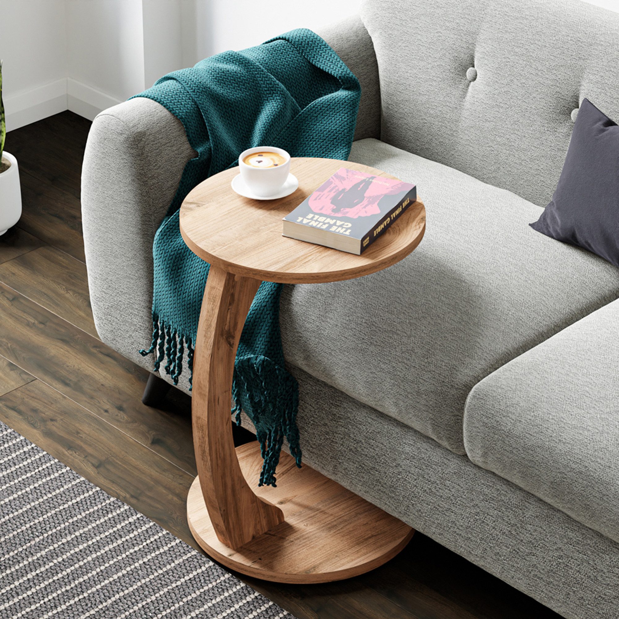 en.casa Beistelltisch, »Holeby« C-Form mit 4 günstig online kaufen