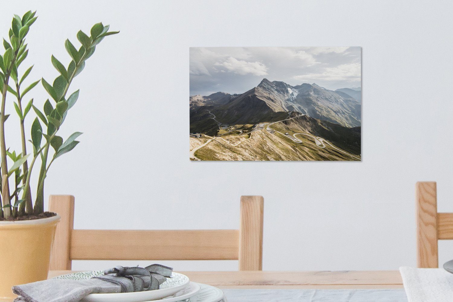 OneMillionCanvasses® Leinwandbild (1 Wanddeko, St), Leinwandbilder, 30x20 Europäischen Wandbild in in Großglockner Aufhängefertig, cm Österreich, Alpen den