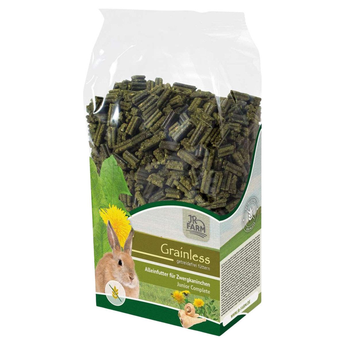 JR Farm Grainless Complete Junior Zwergkaninchen 1000 g - 6 Stück, für: Kleintier