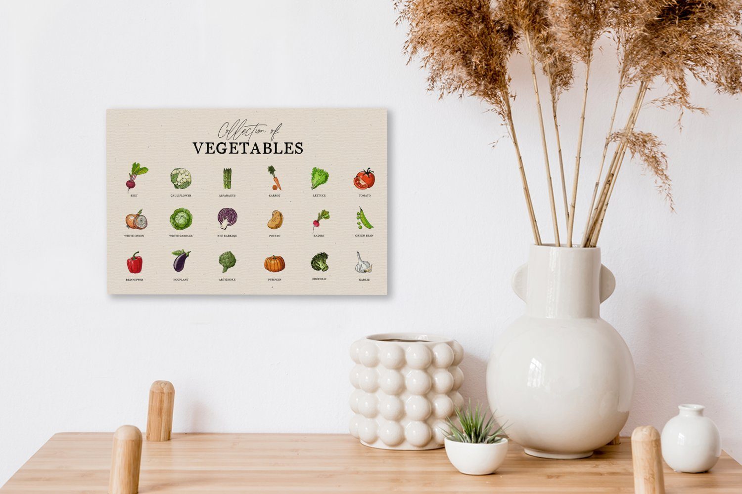 OneMillionCanvasses® (1 Aufhängefertig, St), cm Gemüse 30x20 - Leinwandbild - Lebensmittel, Leinwandbilder, Küche Wandbild Wanddeko,