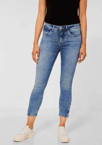 STREET ONE Slim-fit-Jeans »Style York« mit Knöpfen an den Saumschlitzen