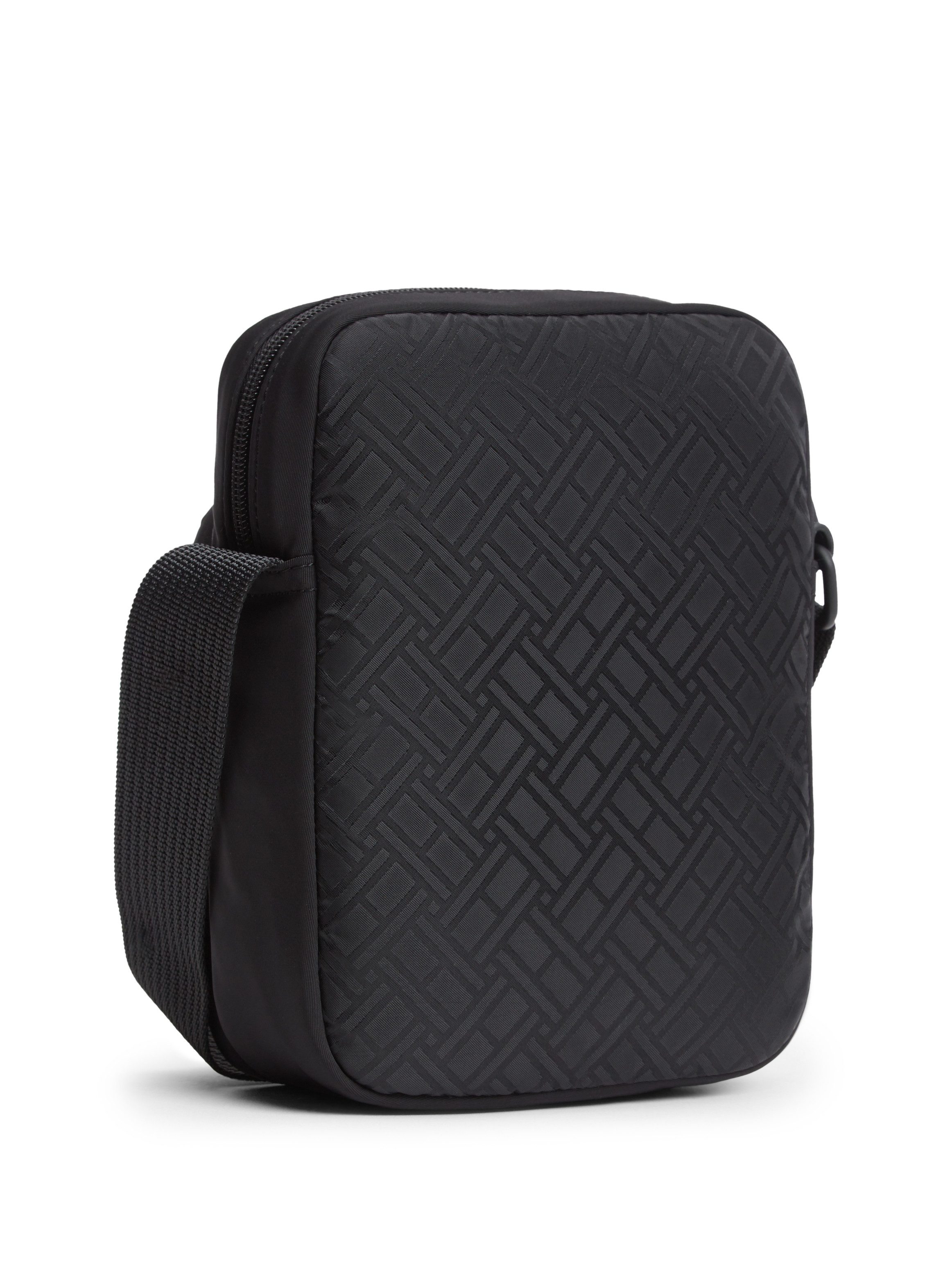 Tommy Hilfiger Umhängetasche TH NYLON JAQUARD MINI REPORTER, Herren Schultertasche mit Logoschriftzug
