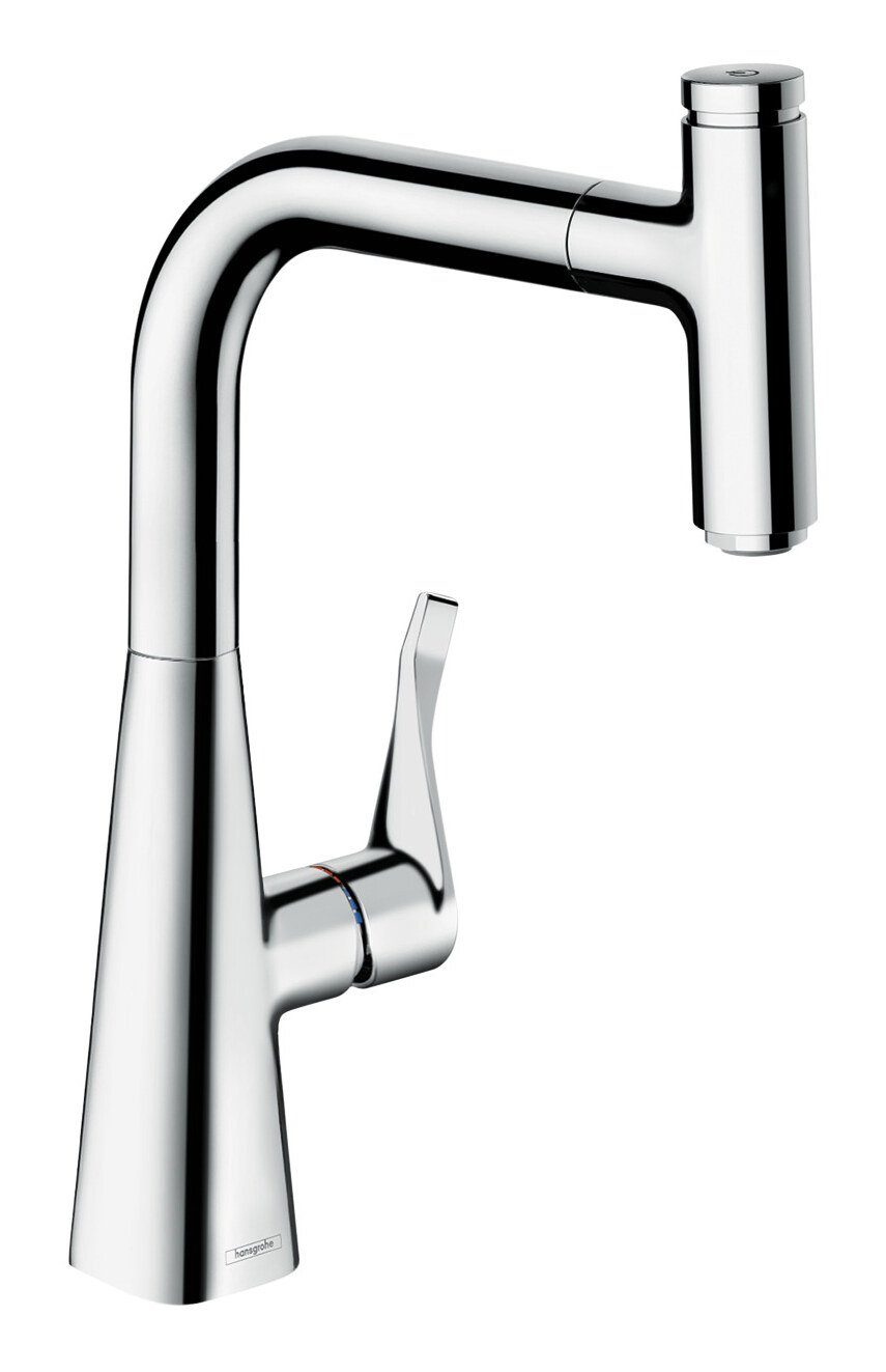 Küchenarmatur Einhebel-Küchenmischer Metris und sBox M71 Select Metris mit hansgrohe M71 Ausziehauslauf Chrom 1jet / - 240