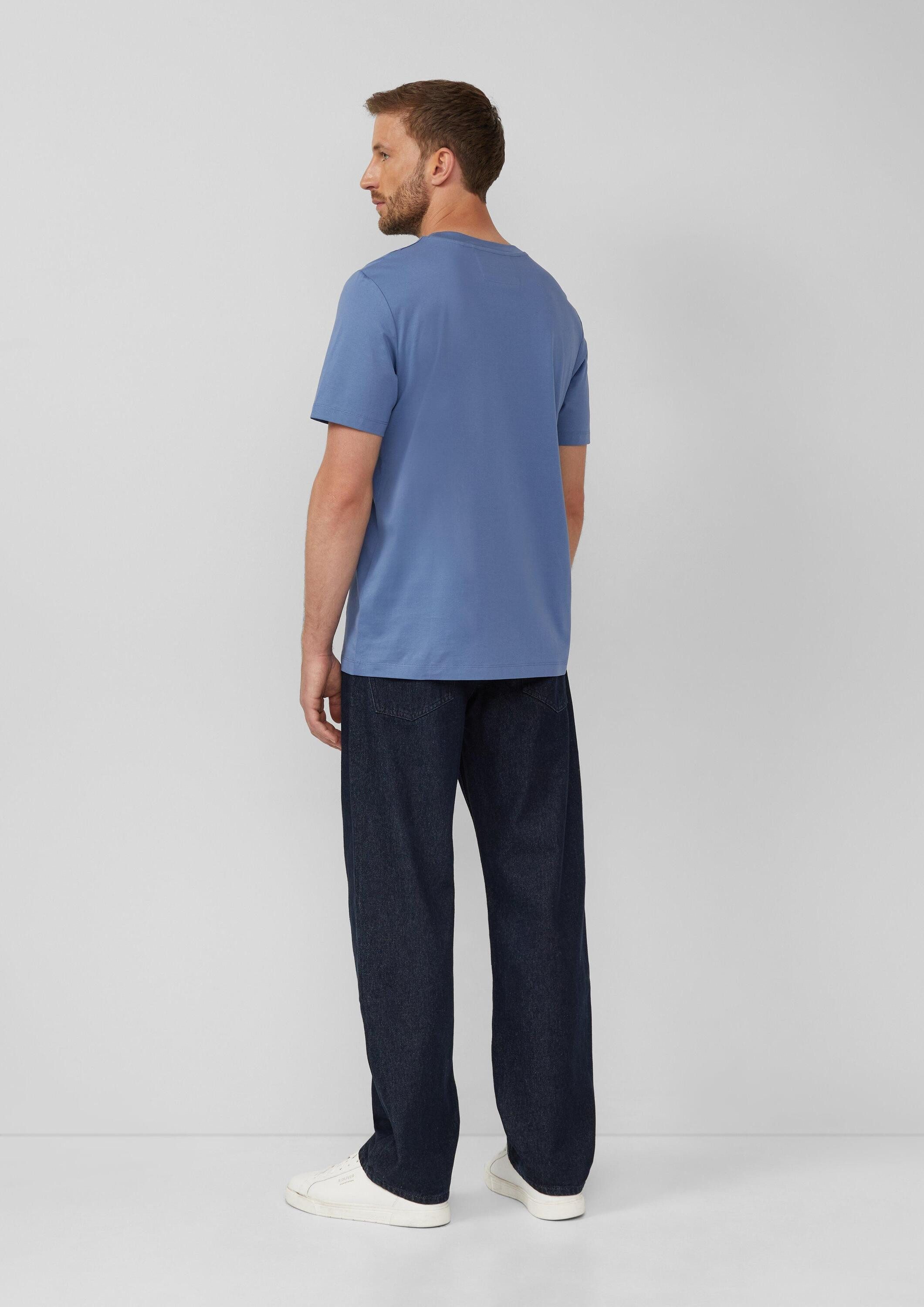 s.Oliver Kurzarmshirt T-Shirt T-Shirt aus merzerisierter Baumwolle mit Logo-Detail