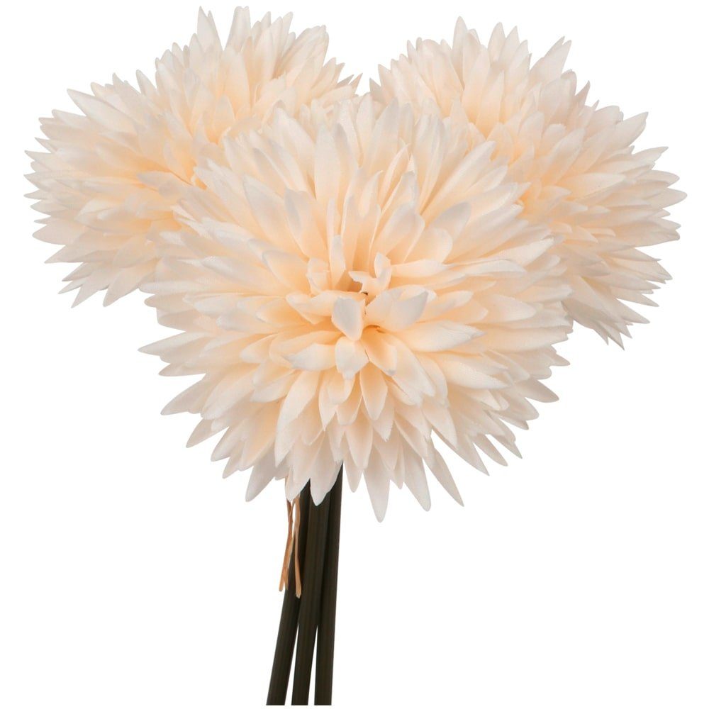 Kunstblume Kunstblume Dahlie in creme 3 Blüten Ø 8x20 cm Kunststoff Dahlie, matches21 HOME & HOBBY, Höhe 20 cm Weiß