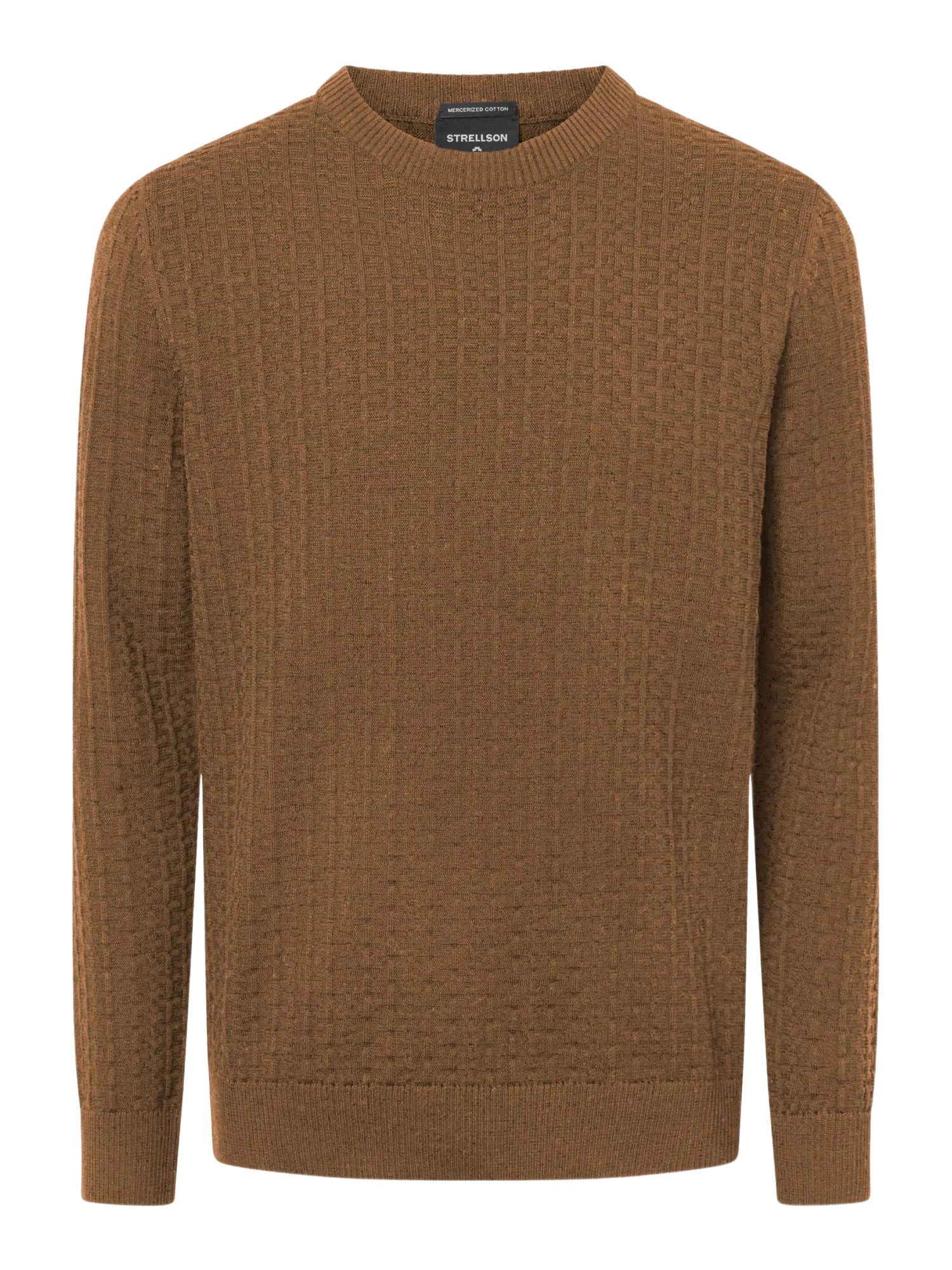 Strellson Strickpullover braun,Casual,Baumwolle,Strukturiert,Stehkragen,Lang,Regular Fit