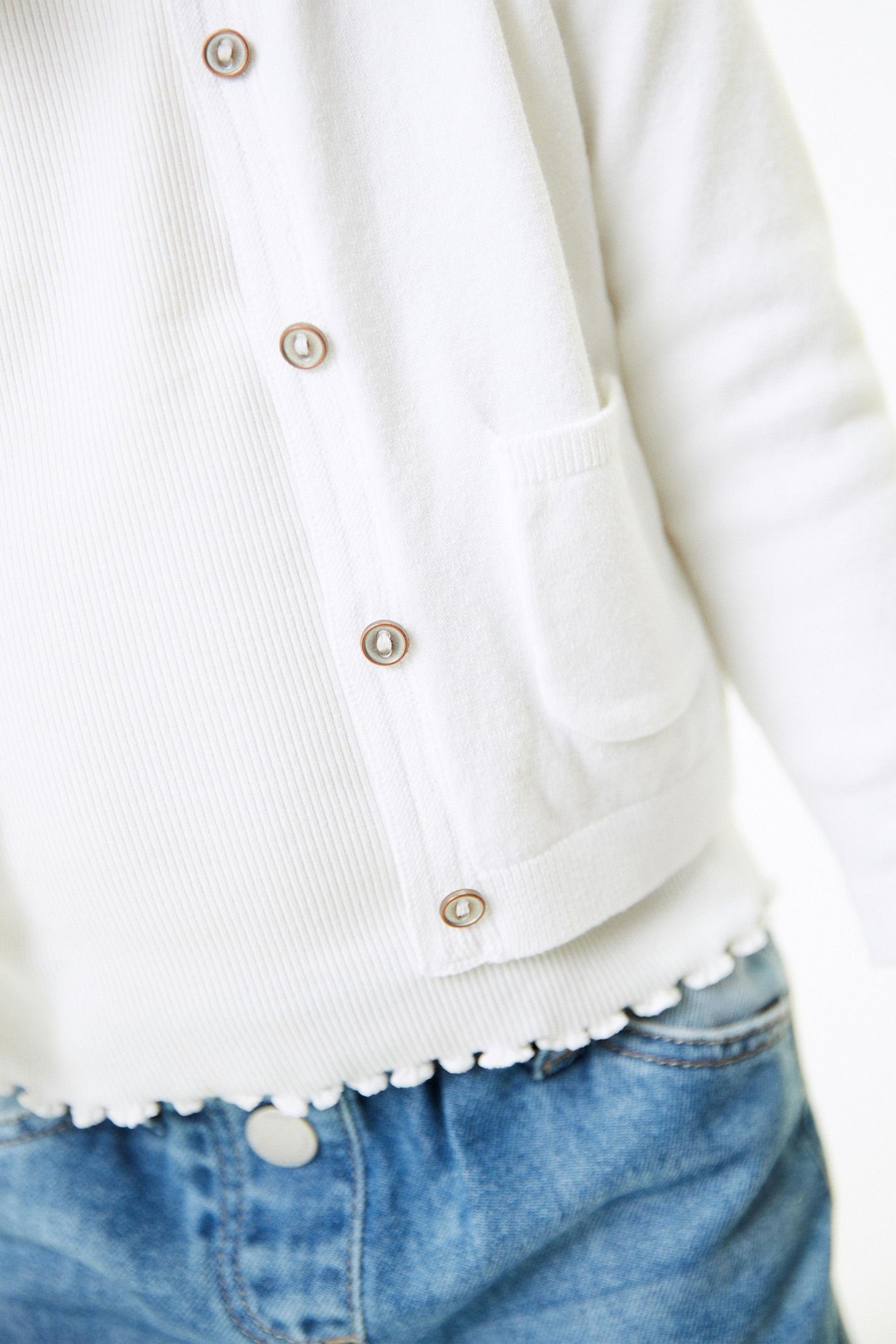 Next White Strickjacke Strickjacke (1-tlg)