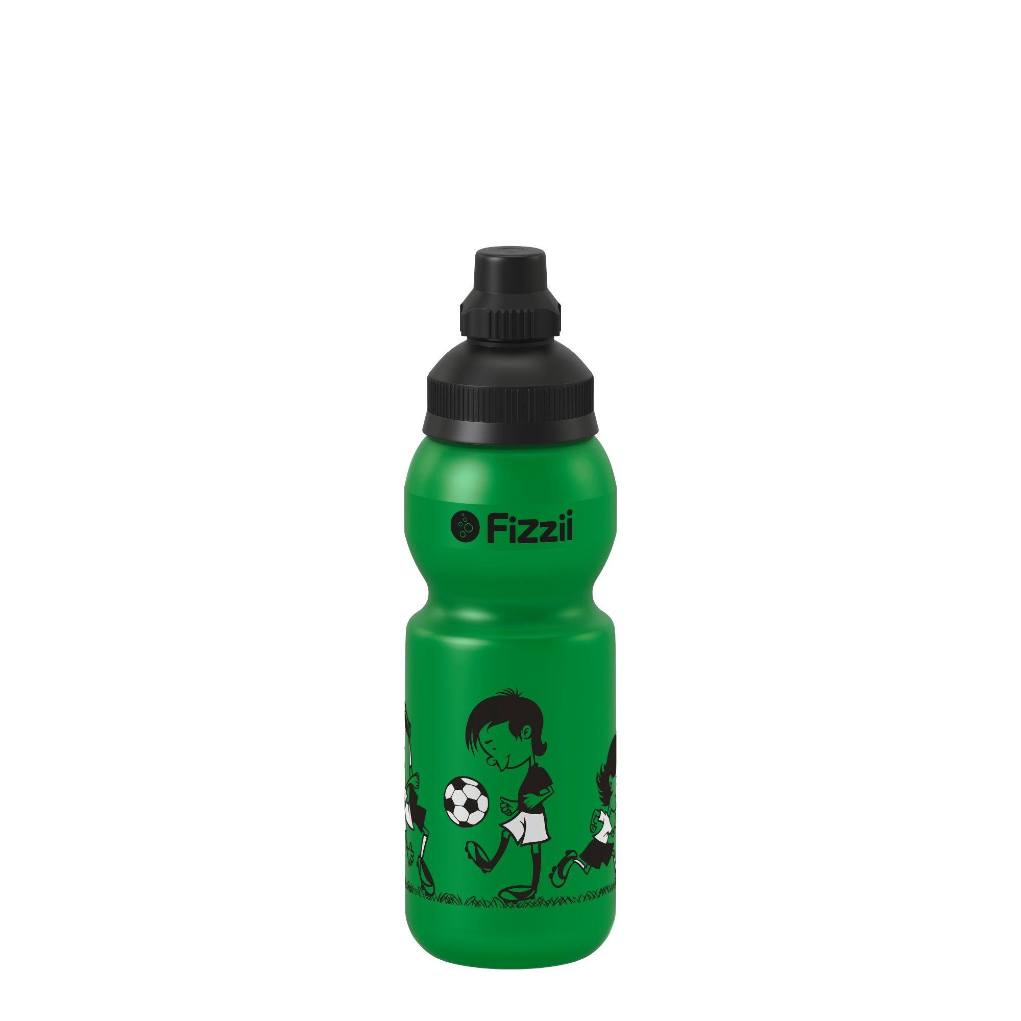 Fizzii Trinkflasche Kinderflasche Sprudelsicher Grün Fußballjungs