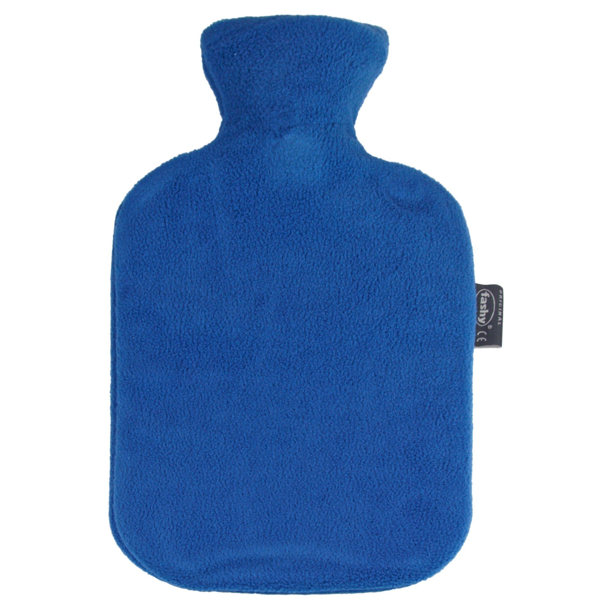 Fashy Wärmflasche Fashy Wärmflasche mit Fleecebezug blau 2L
