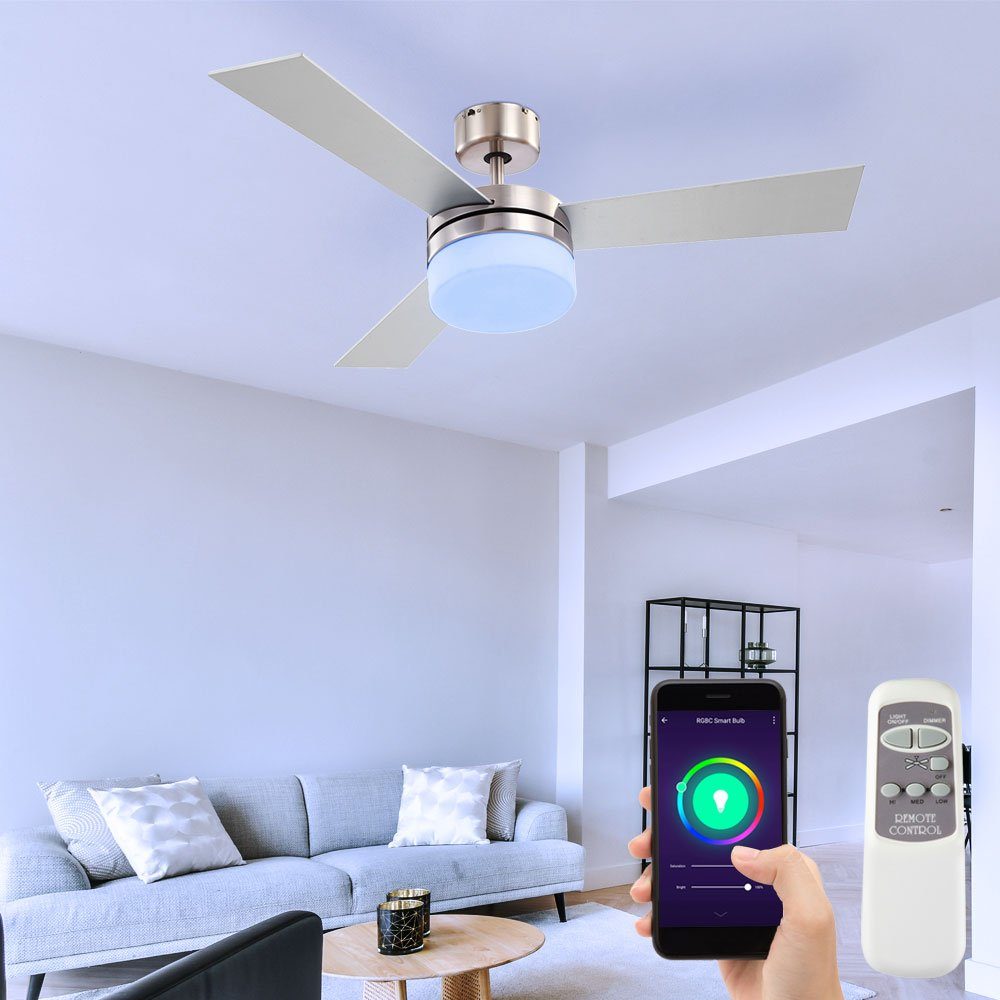 etc-shop Deckenventilator, Decken Ventilator Raum-Kühler Lampe Lüfter Google App