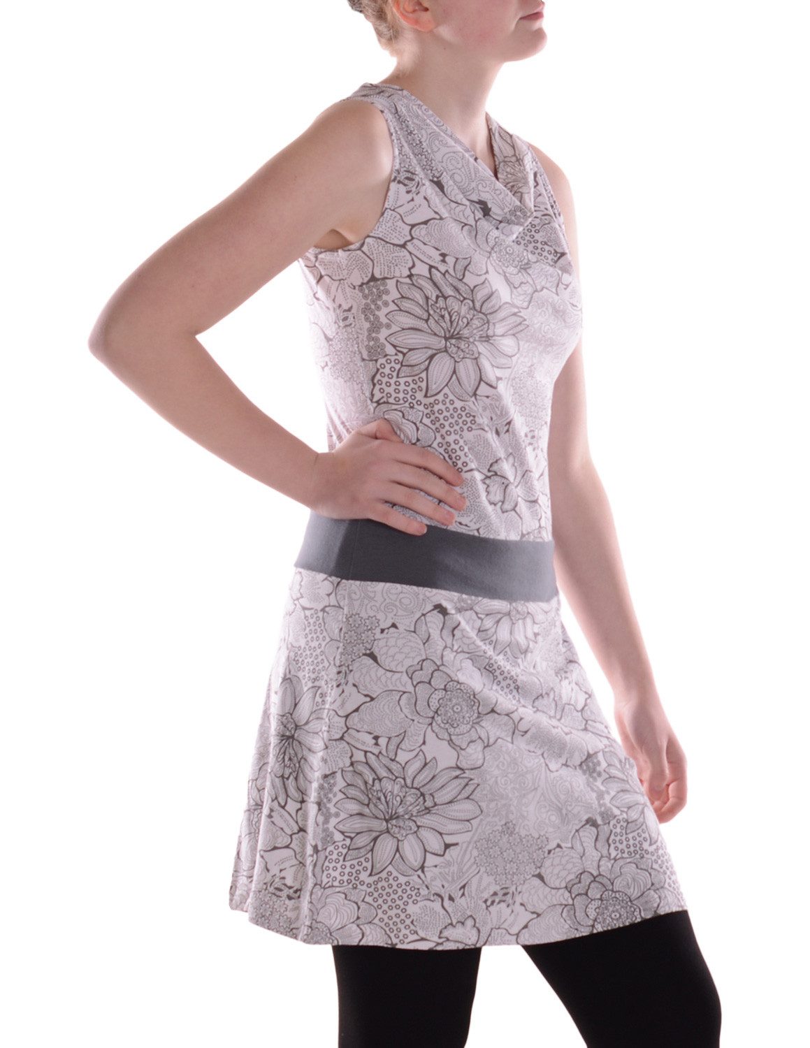 Vishes Sommerkleid Damen A-Linie Baumwolle Blumen-Muster günstig online kaufen