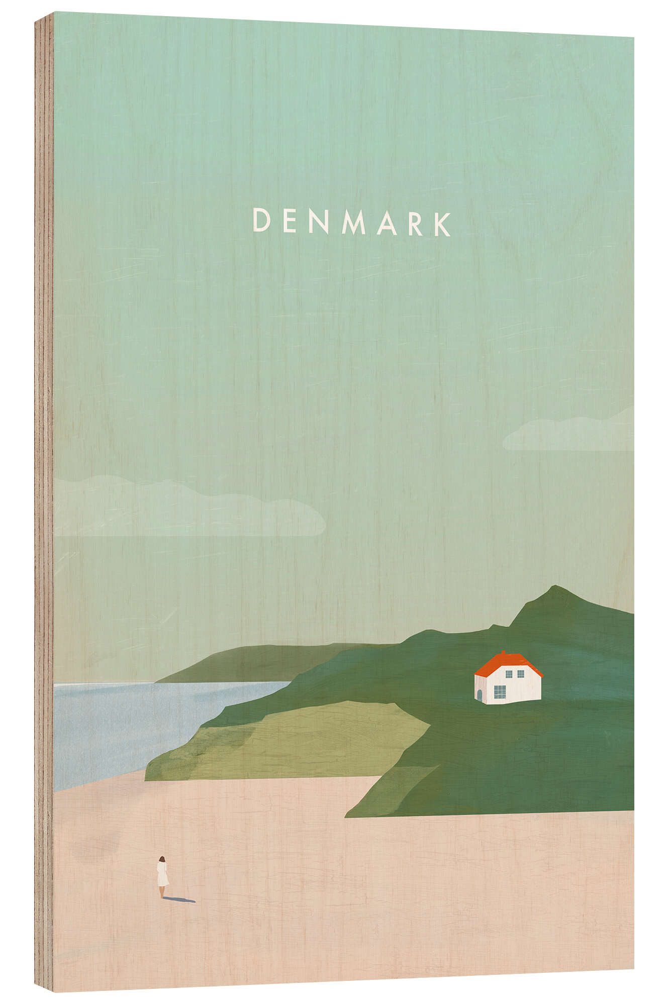 Posterlounge Holzbild Katinka Reinke, Dänemark, Minimalistisch Illustration