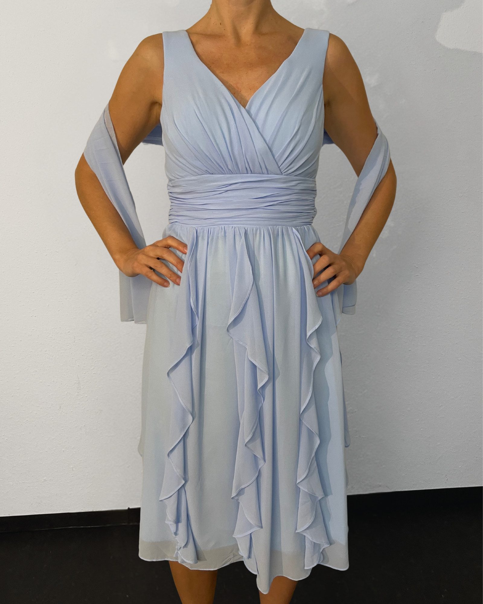 ITALY VIBES Midikleid - Abendkleid MADRISA - Kleid mit Stola - Wasserfallrock