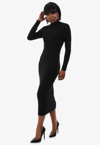 YC Fashion & Style Strickkleid Strickkleid mit Stehkragen KNIT DRESS (1-tlg) in Unifarbe