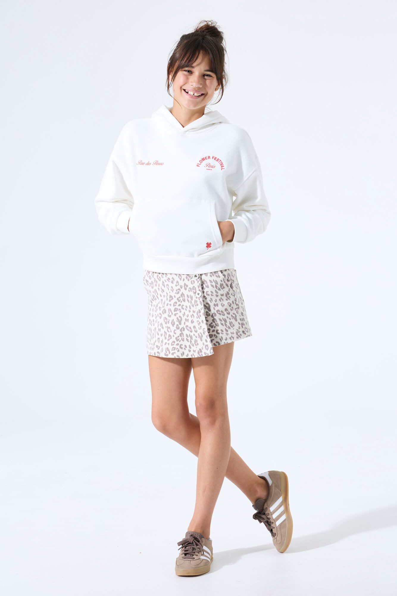 Garcia Shorts Skort, halb Short halb Rock, im Leo-Look, für Girls