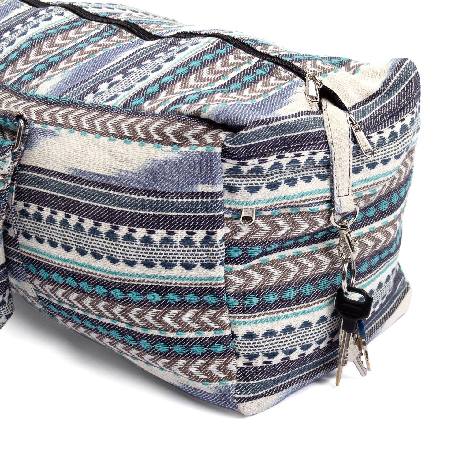 bodhi Yogatasche Yoga Kit Bag, ETHNO Collection, schwarz-weiß-blau gemustert – Bild 4 von 5