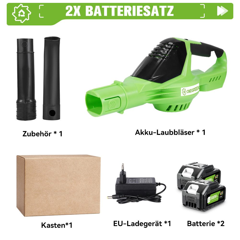 ONEVAN Akku-Laubbläser 5-Gang Kabelloser Elektrischer Laubbläser günstig online kaufen