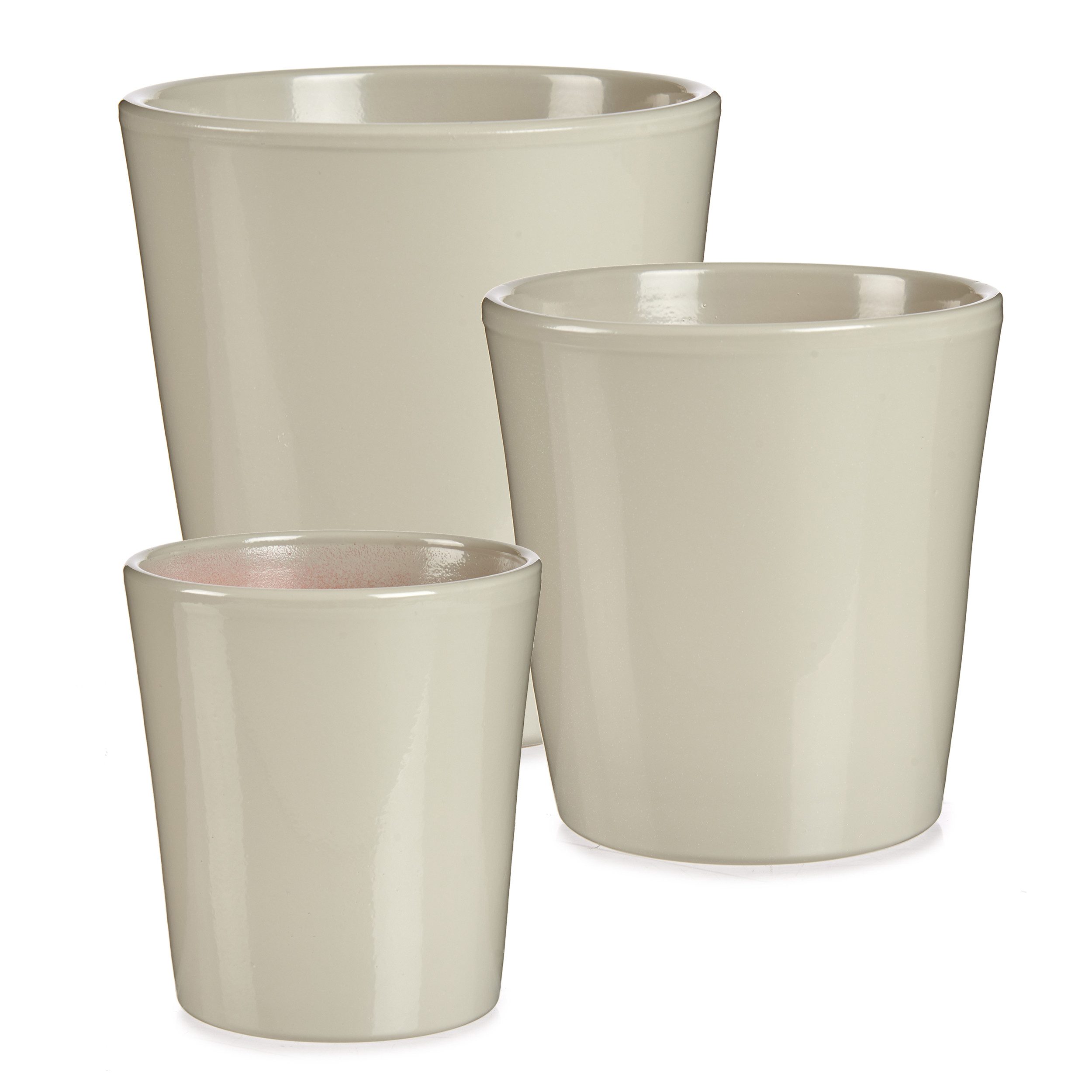 Annastore 3er Set Blumenübertöpfe aus Keramik - Blumentopf- Keramikübertopf, Pflanzgefäß, Blumentopf