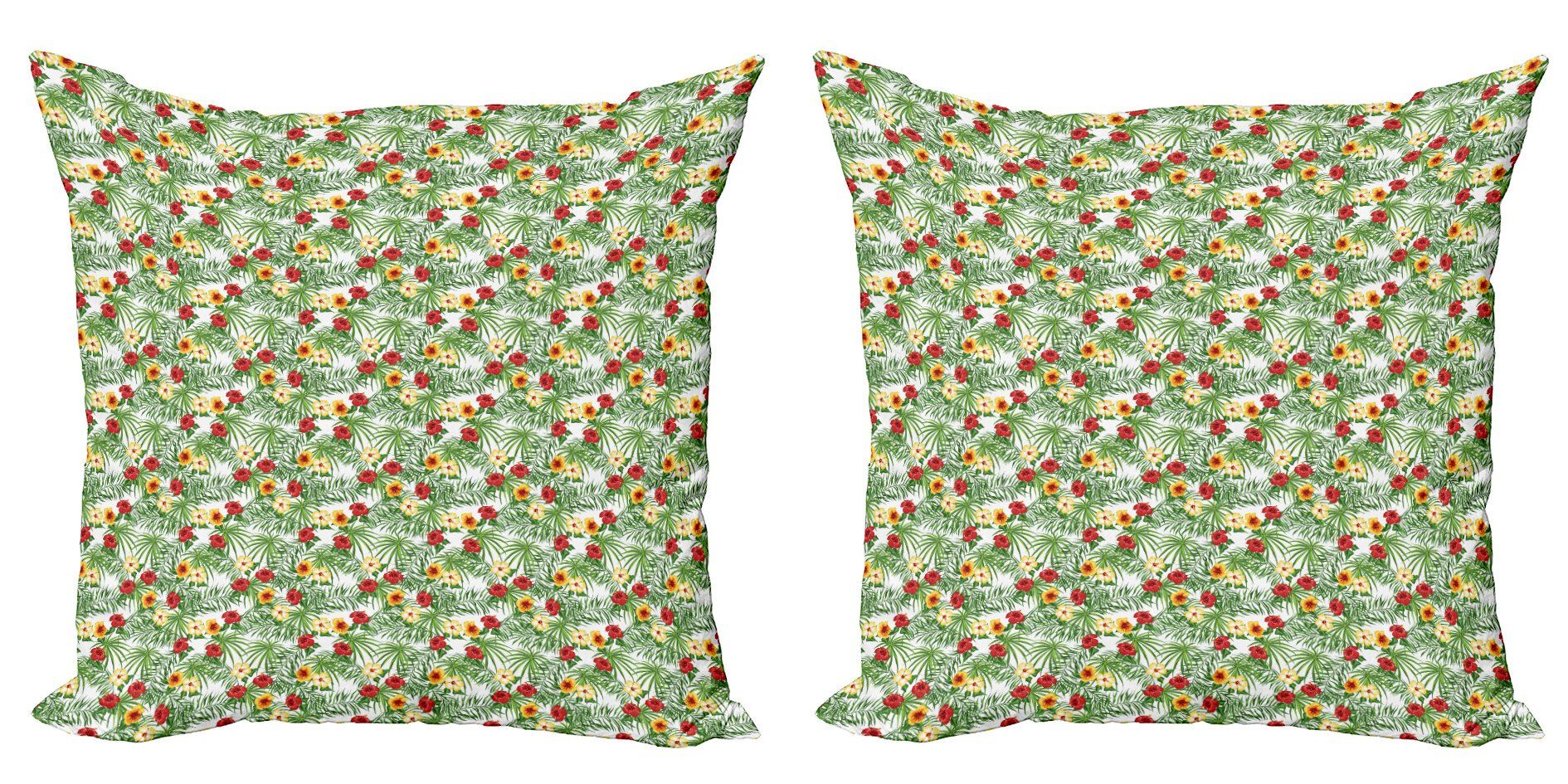 Kissenbezüge Modern Accent Doppelseitiger Digitaldruck, Abakuhaus (2 Stück), Hibiskus Tropisch Blumen