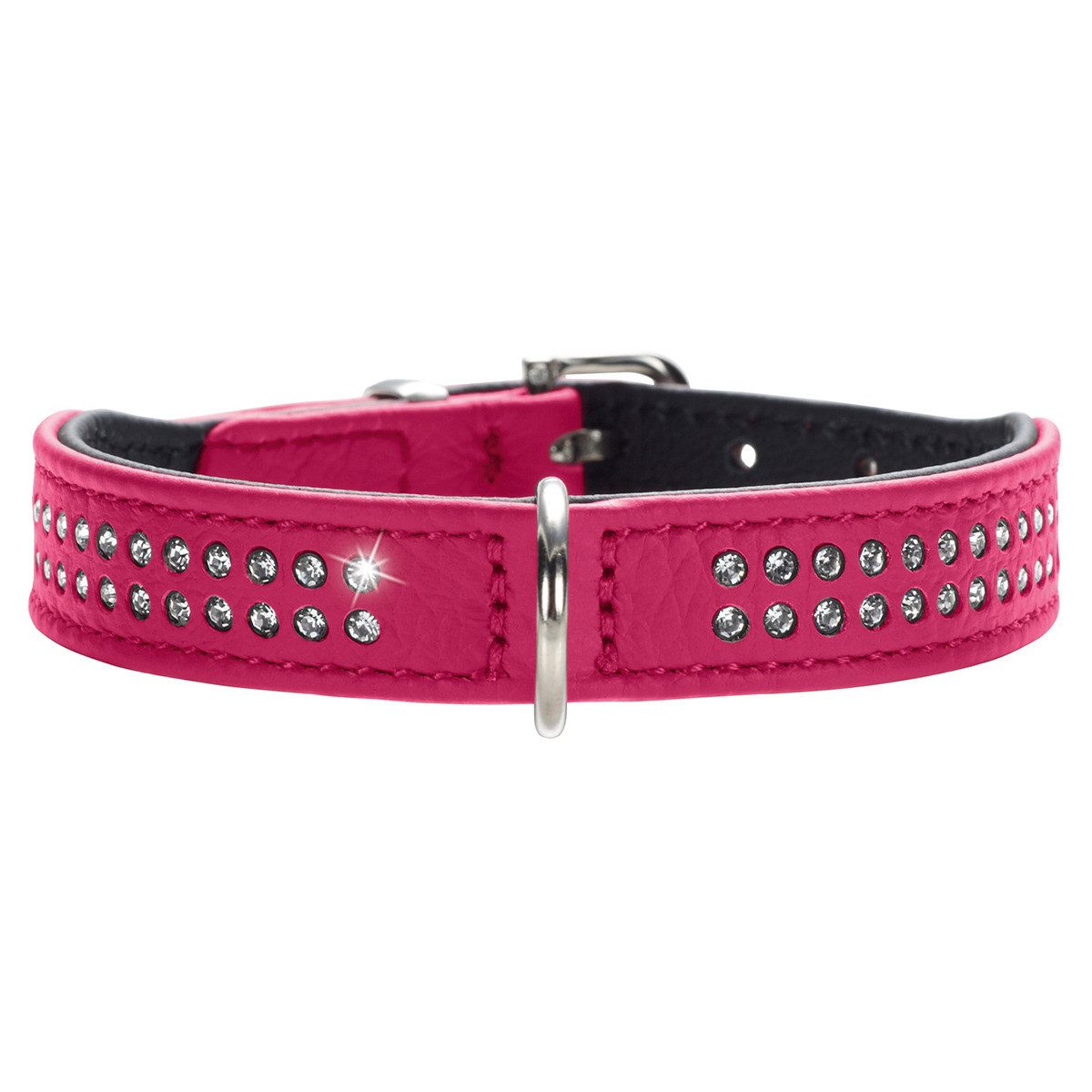 Hunde-Halsband Halsband Diamond Petit pink/schwarz