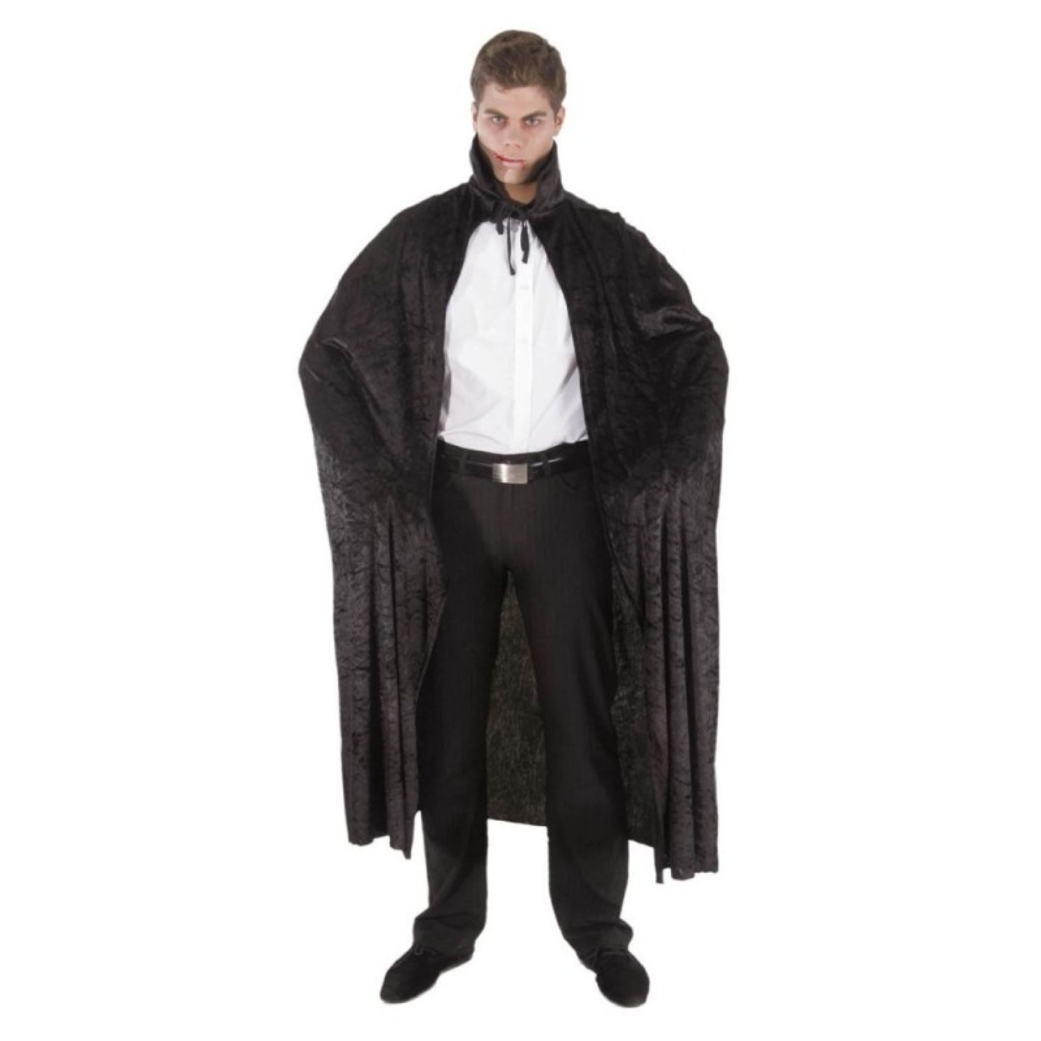 Vampir-Kostüm Schwarzer Vampir Umhang mit Kragen, 140 cm