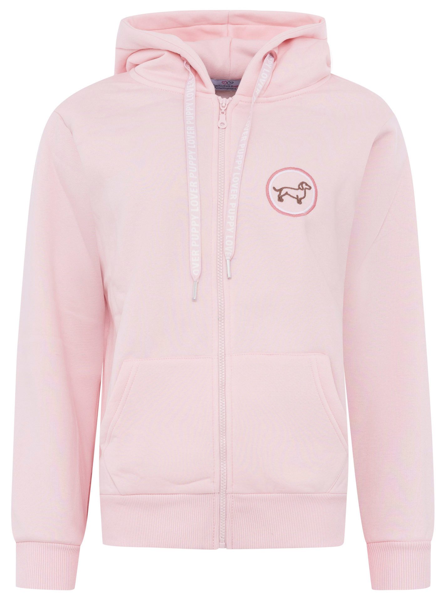 Zwillingsherz Sweatjacke "Puppy Lover Forever" Kapuze, Langarm, Reißverschluss, modisch, Kordelzug – Bild 4 von 5