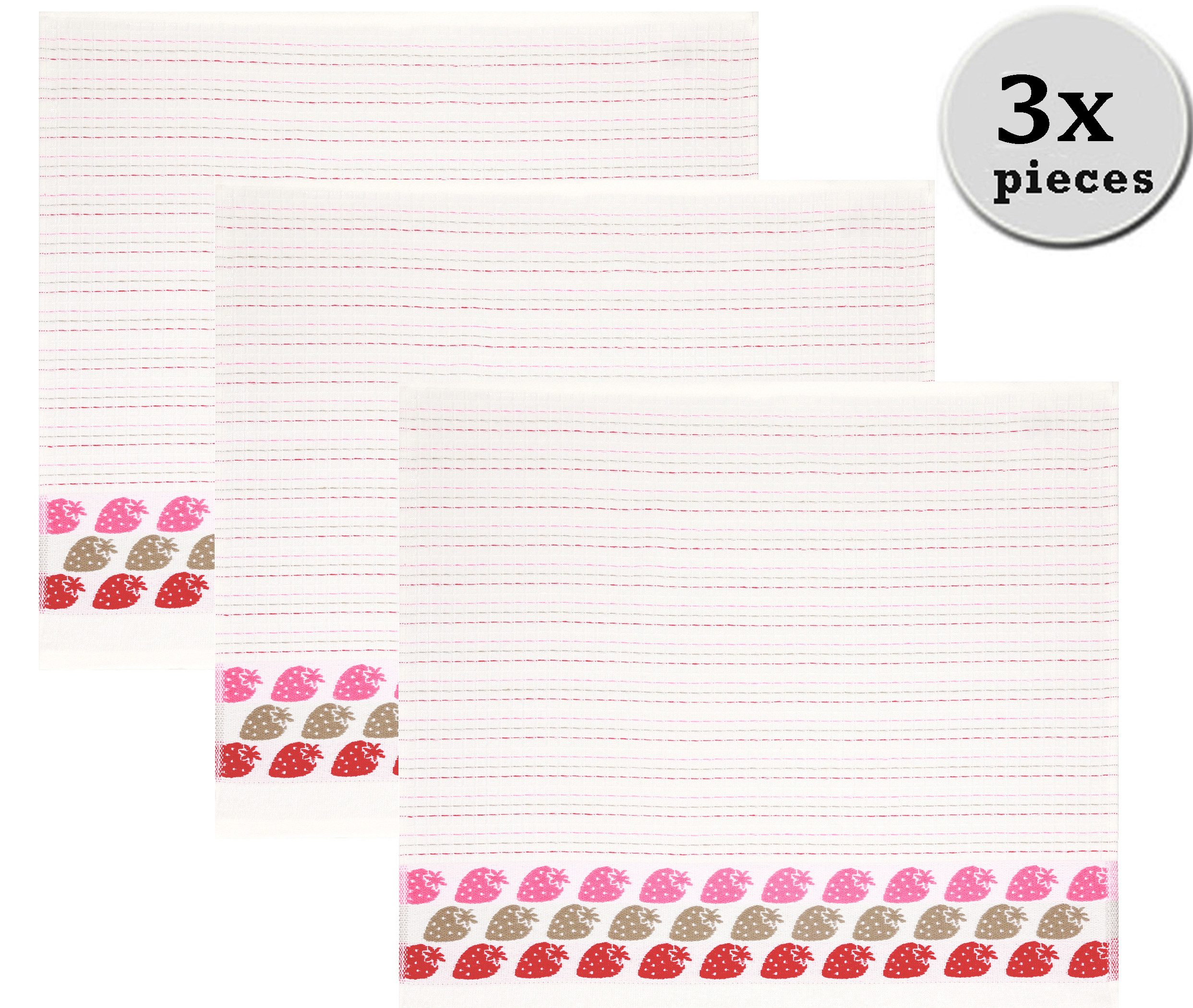 Betz Geschirrtuch 3 Stück Geschirrtücher Motiv FRÜCHTE Größe 50 cm x 50 cm, (3-tlg), Küchenhandtuch Gläsertücher