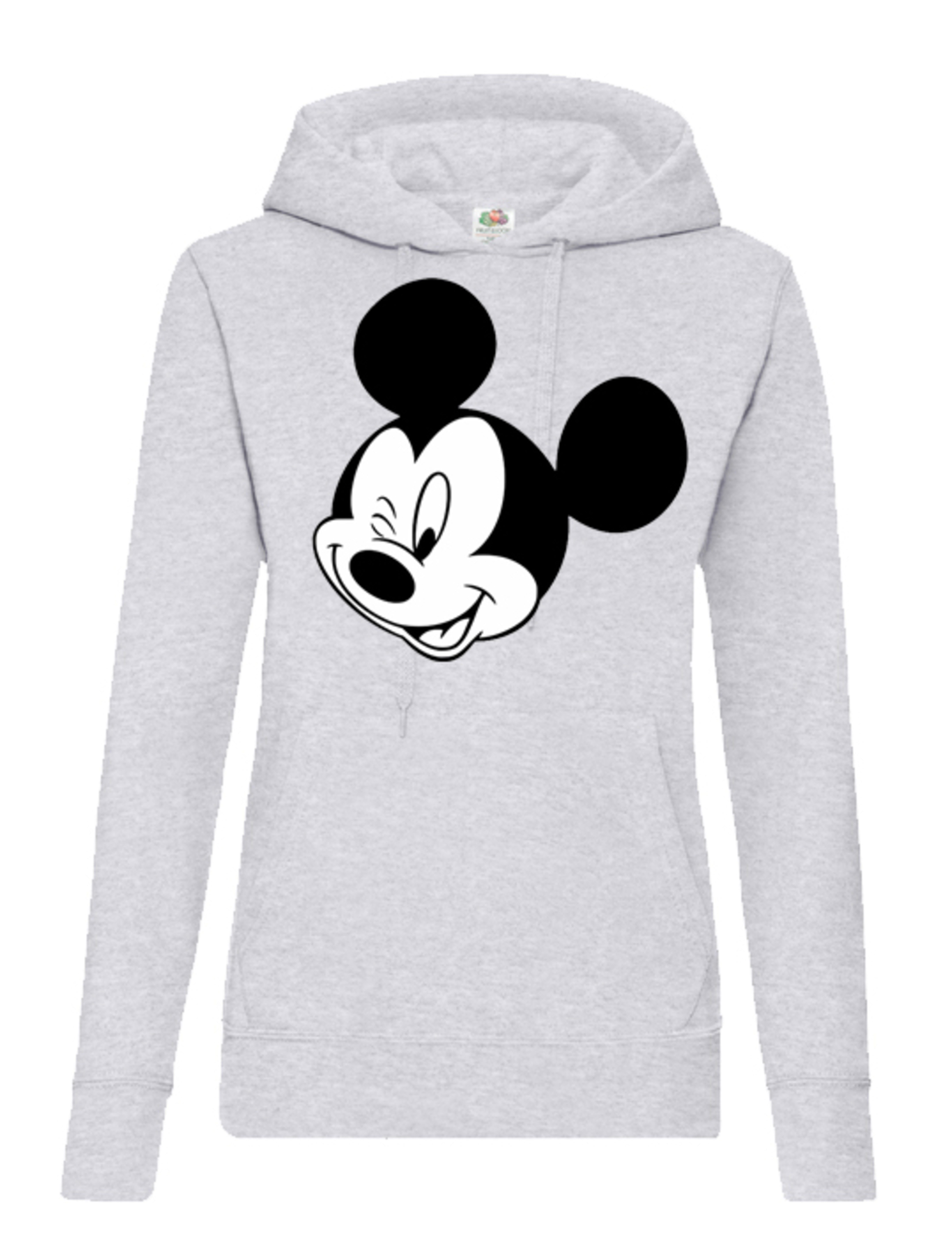 Blondie & Brownie Hoodie Damen Hoodie Mickey Zwinker Print Baumwollmix Streetwear Komfort (Einzelartikel) Damen Hoodie Mickey Zwinker Motiv Kapuze Baumwollmix Freizeit Style