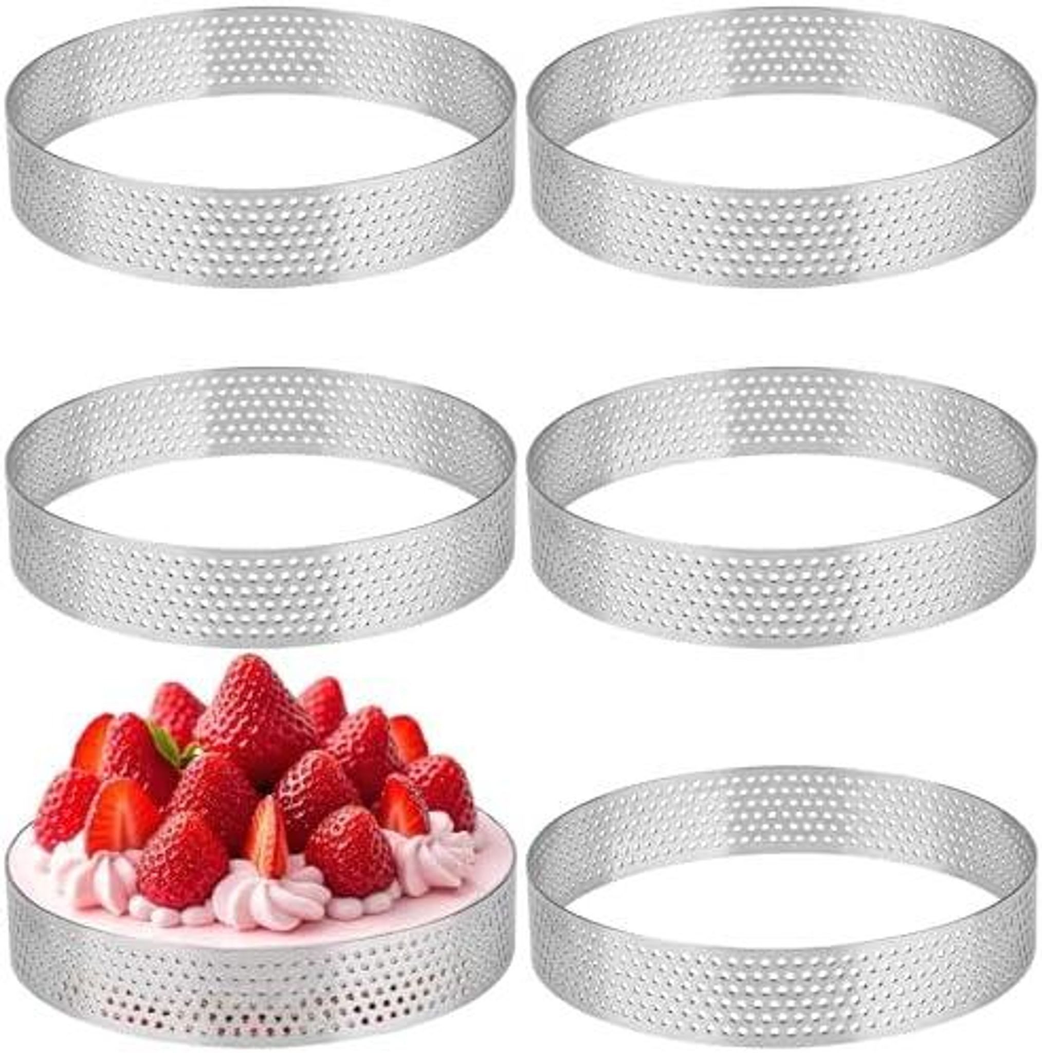 FELIXLEO Tortenring 6 Dessertringe 10cm Edelstahl Backringe Tartelette Förmchen, (1 tlg)