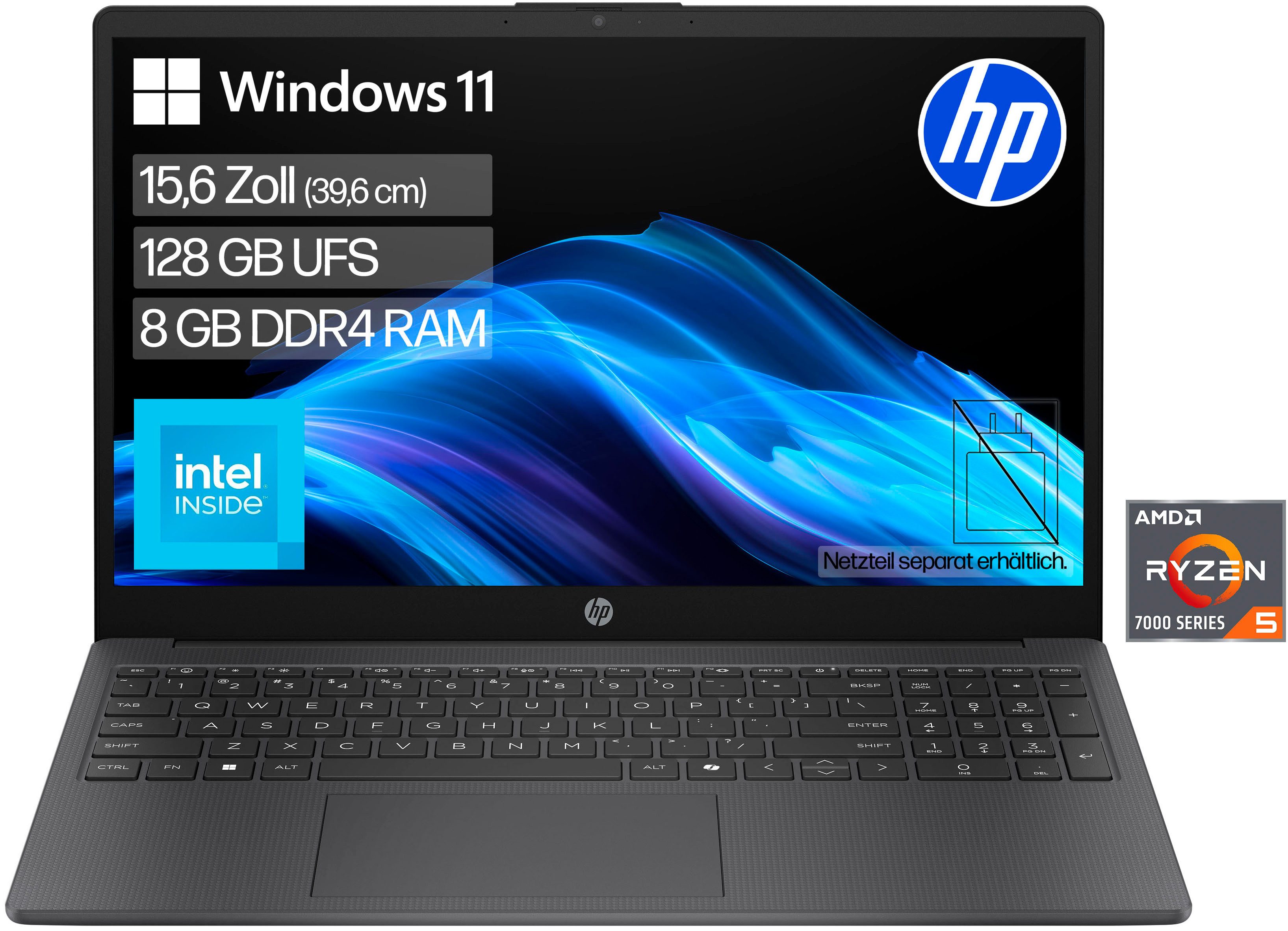 HP 15-fd0220ngx Notebook (39,6 cm/15,6 Zoll, Intel N-Reihe N250, Intel Graphics, 8 GB)