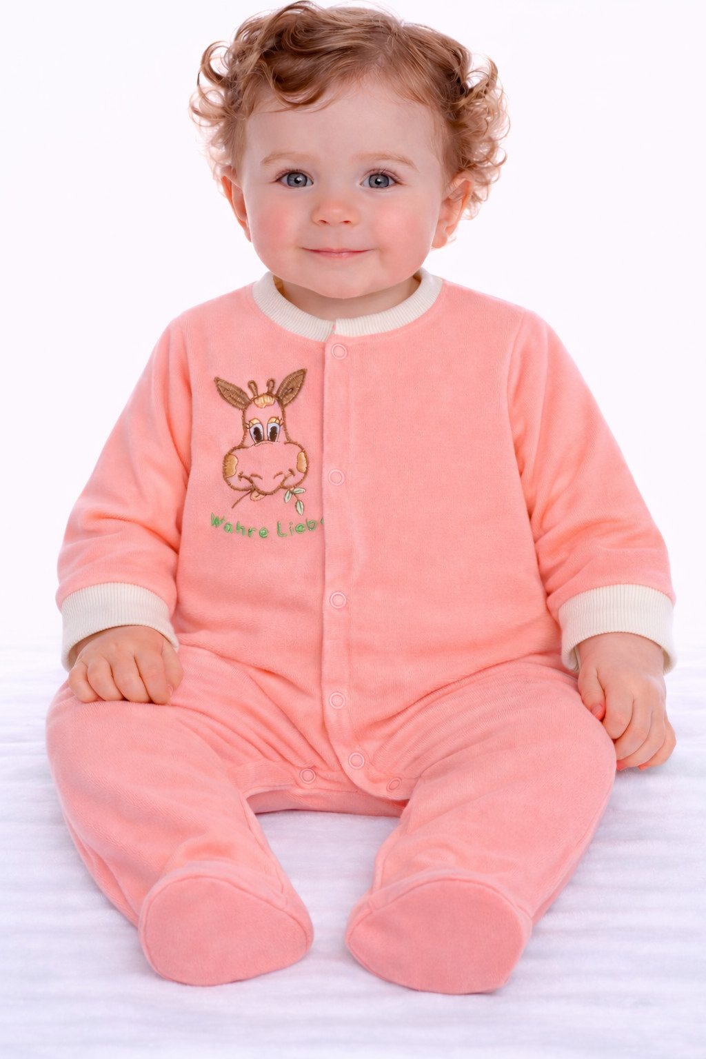 La Bortini Strampler Baby Overall Einteiler aus Velours für Neugeborene (Einteiler mit Druckknöpfe) weich, samt, 44 50 56 62 68 74 80