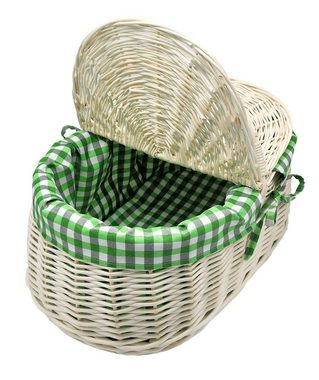 MyBer® Einkaufskorb Weidenkorb Korb Picknickorb Stabiler Tragekorb mit 2 Deckeln aus Weide geflochten