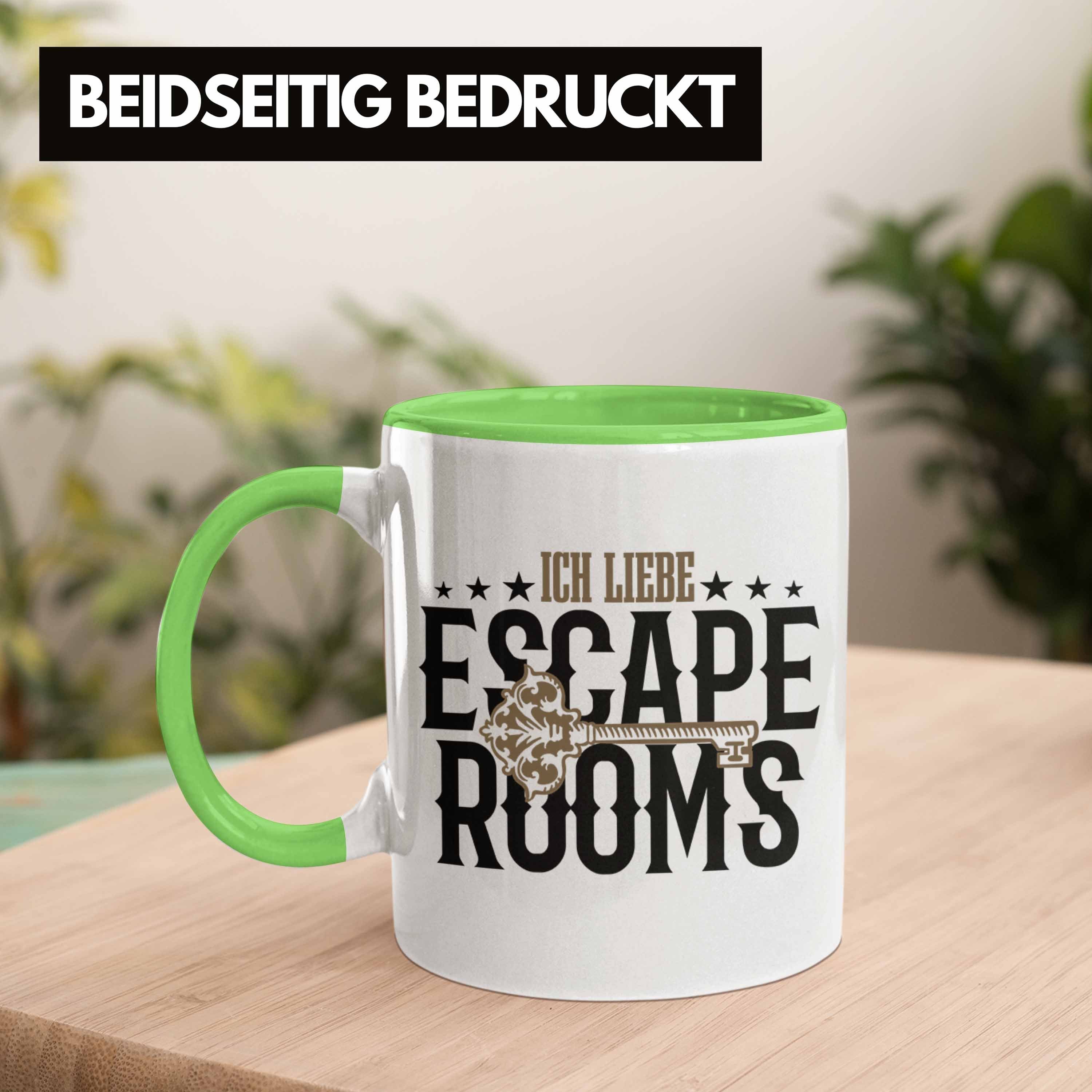 Geschenkidee Lustige Tasse Trendation Room Fans Escape Grün Room Tasse Escape
