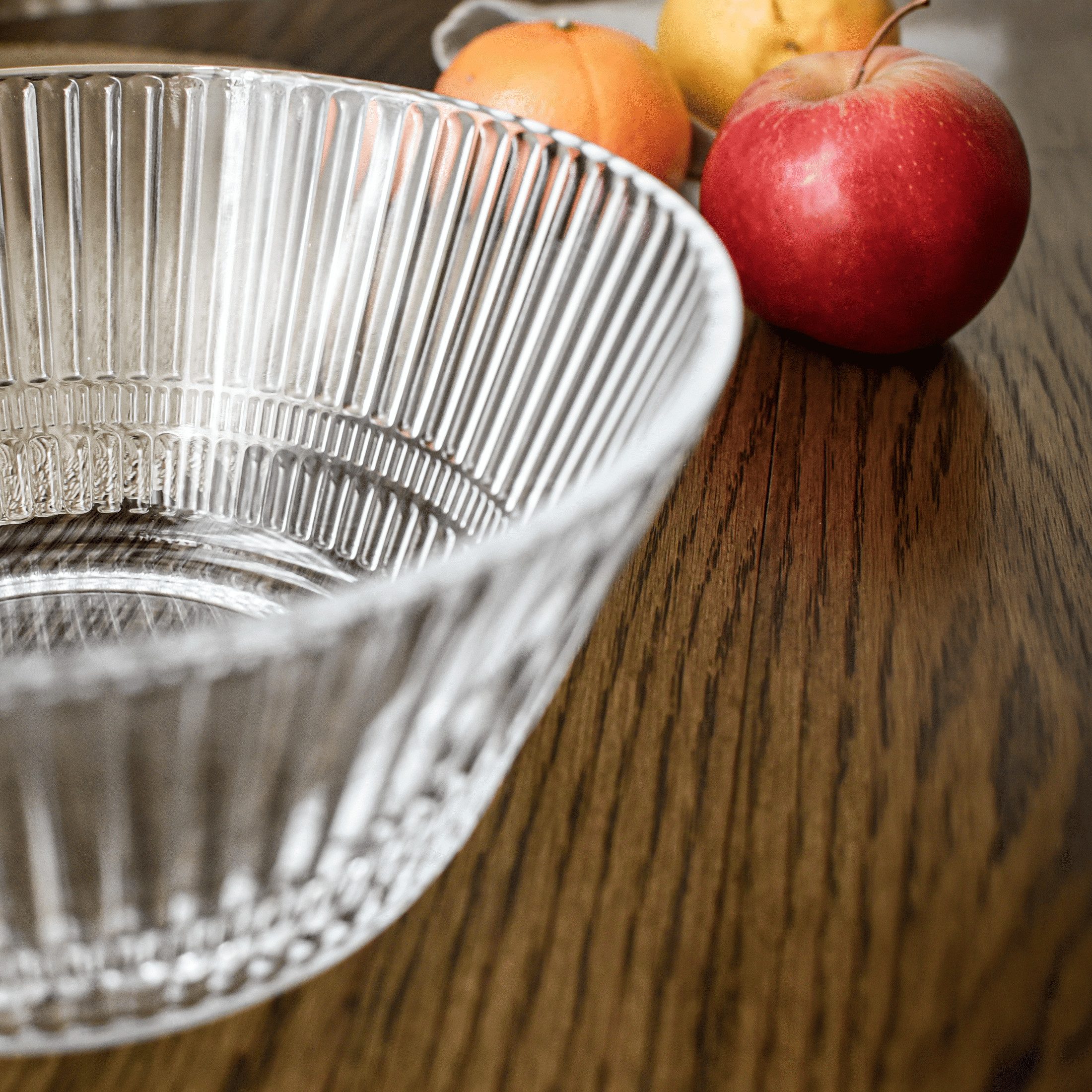 Sendez Schale 2,1 L groß Salatschüssel Obstschale Servierschale 22 cm geriffelt, Glas, (1-tlg), Relief