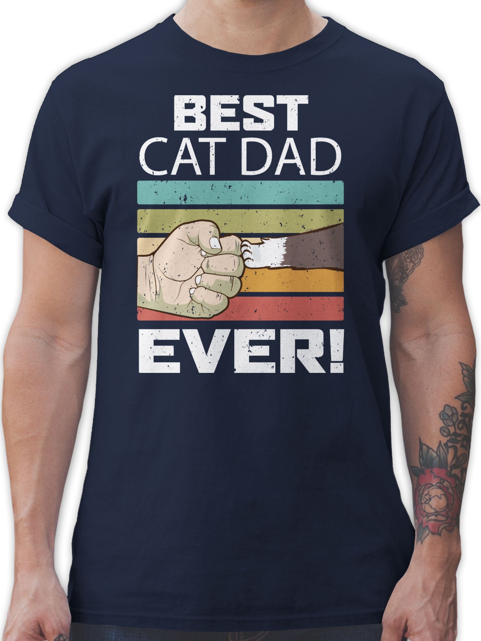 T-Shirt Best Cat Dad Ever Katzenliebhaber Katzenfan Geschenk