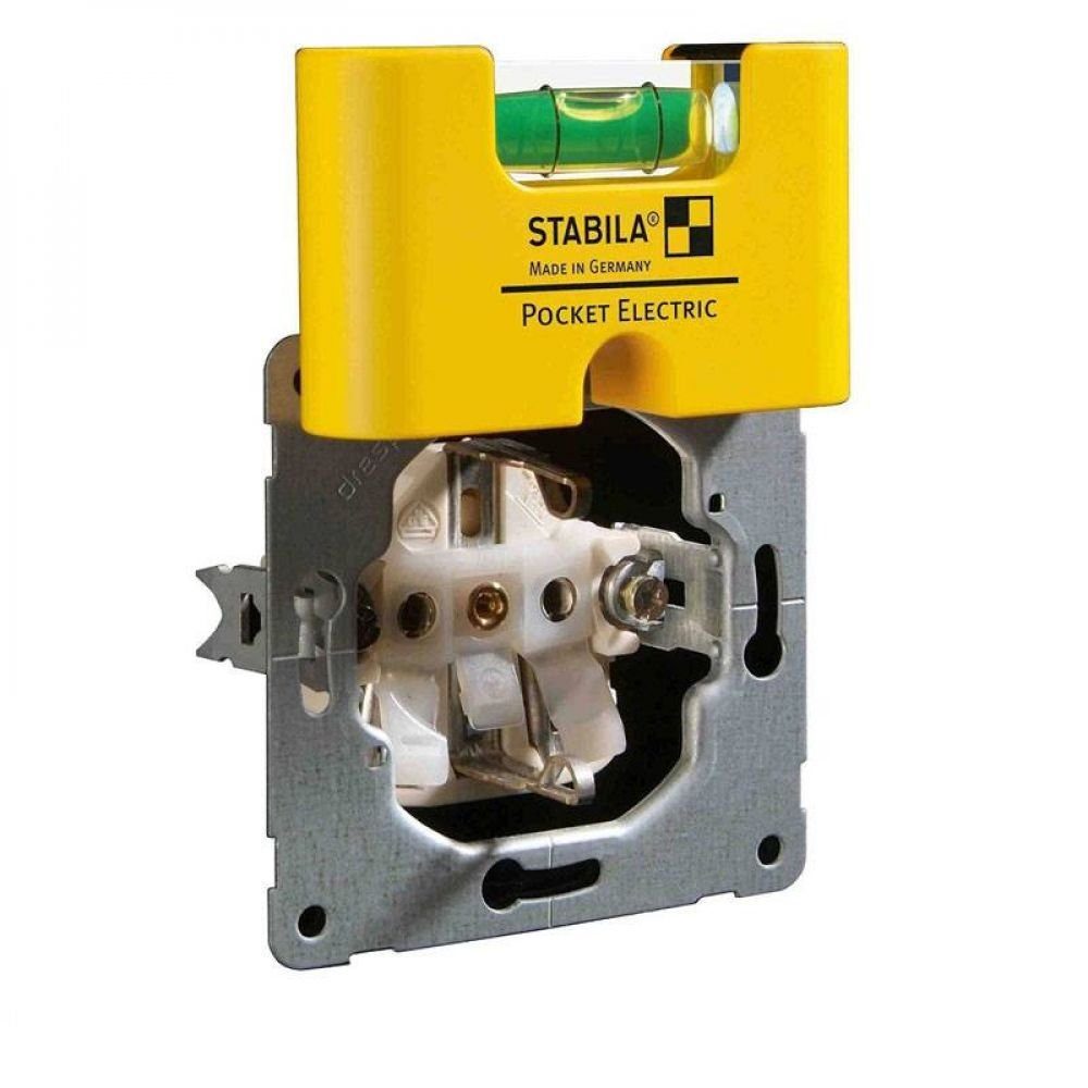 Stabila Wasserwaage Stabila Mini Wasserwaage Pocket Electric mit Gürtelclip
