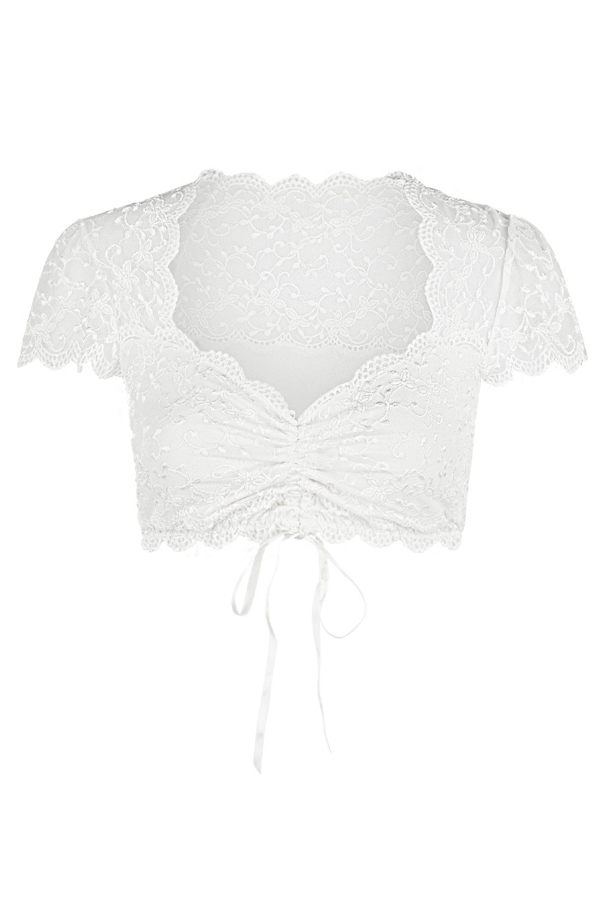 Nina Von C. Dirndlbluse mit herzförmigem Ausschnitt, Spitze, bauchfrei, Kur günstig online kaufen