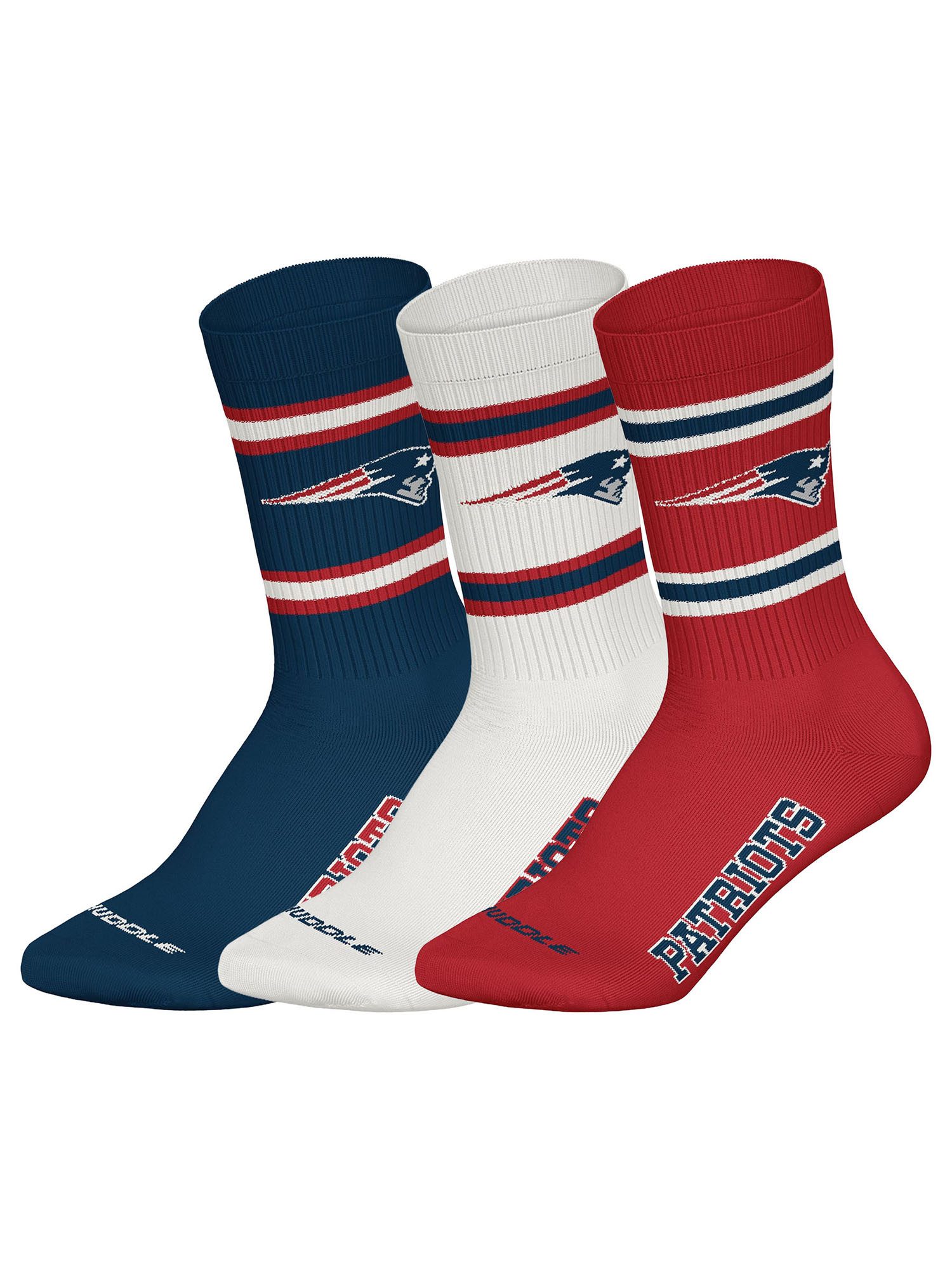 NFL Freizeitsocken Patriots Crew (3-Paar) Casual Socken, Alltagssocken