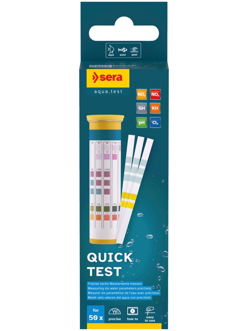 Sera Aquarium-Wassertest Sera Aquariumwassertester Quick Test 50 Stück
