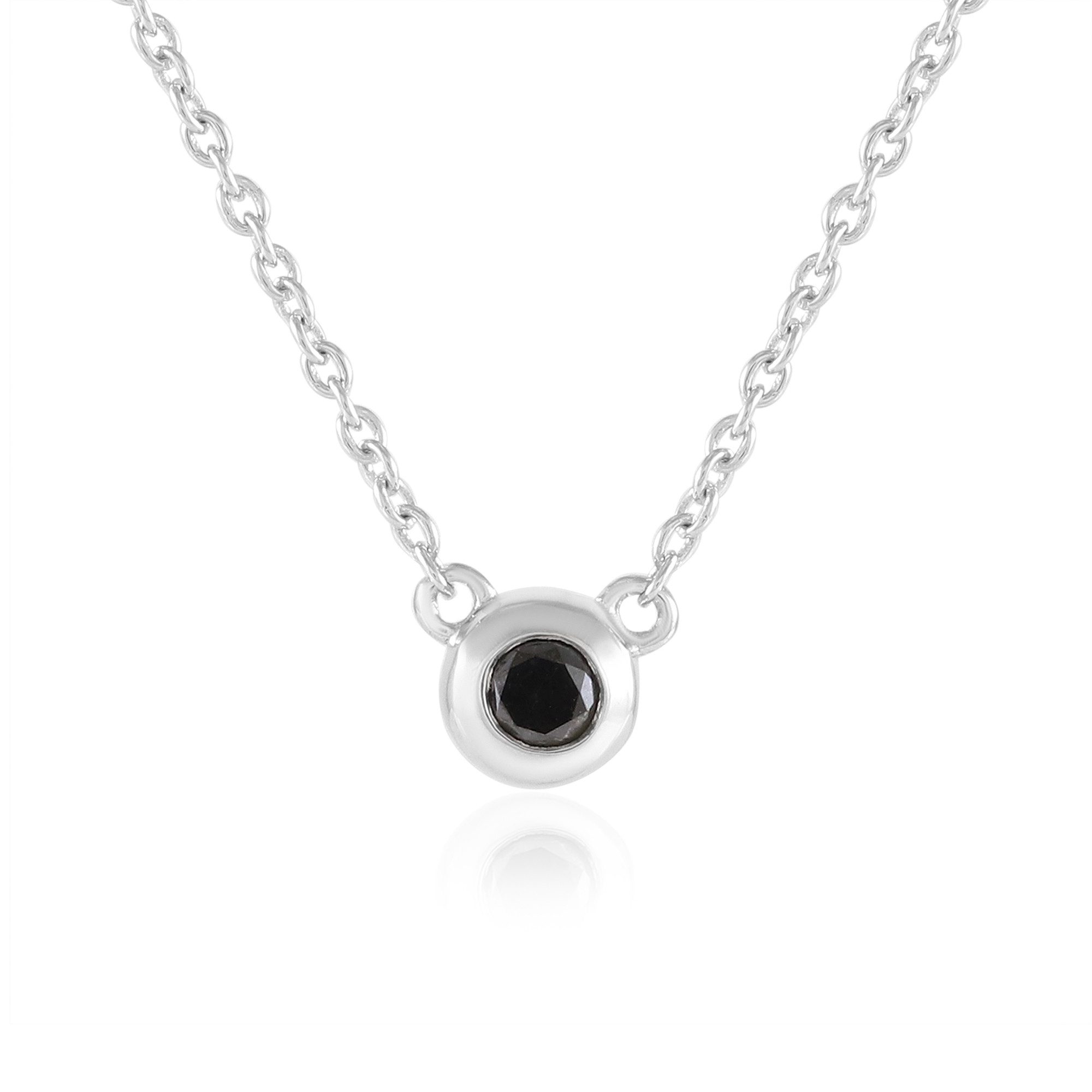 Cavill Silberkette Schwarzer Diamant Sterling Silber Halskette (1-tlg) günstig online kaufen