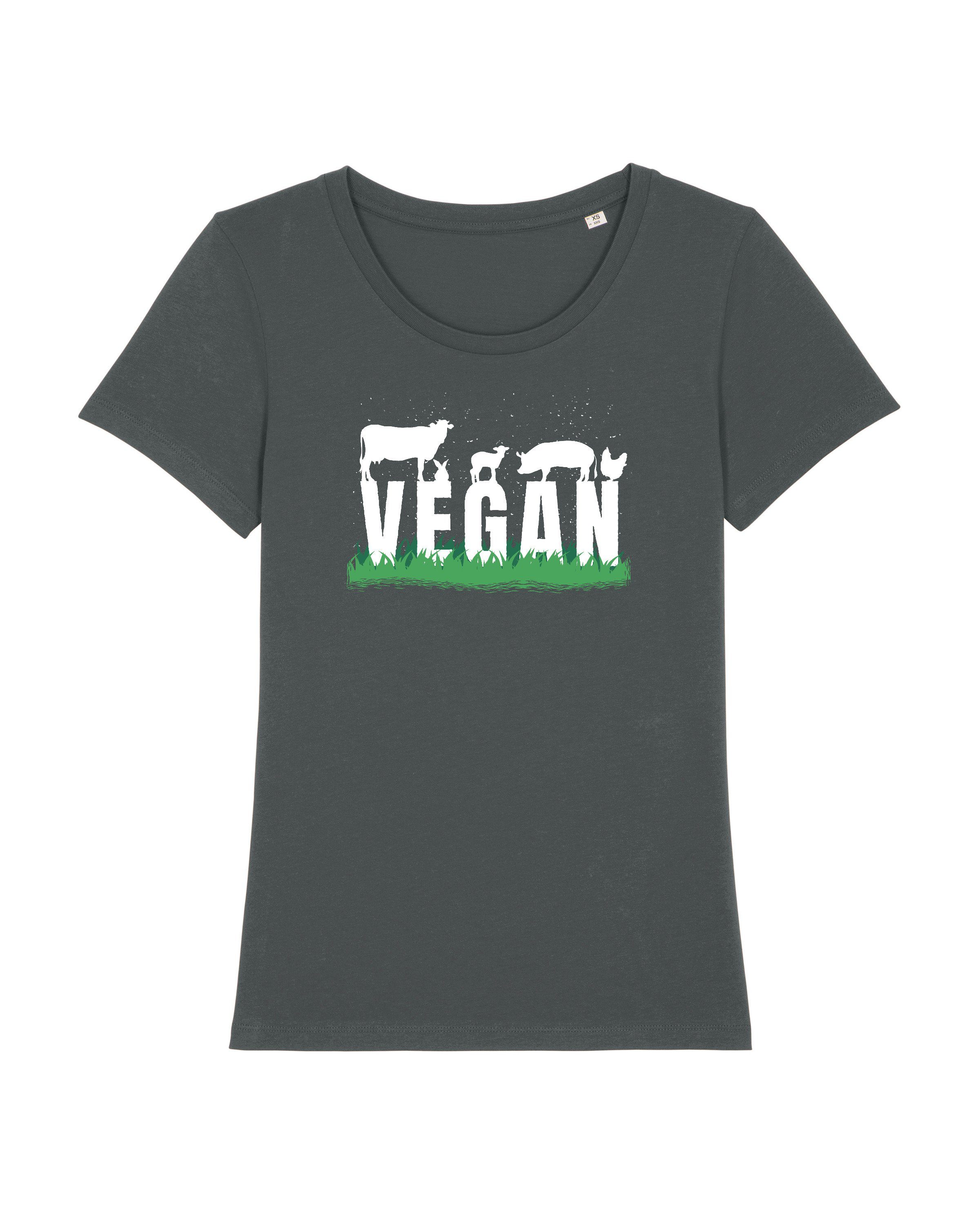 wat? Apparel Print-Shirt Vegan (1-tlg) antrazit