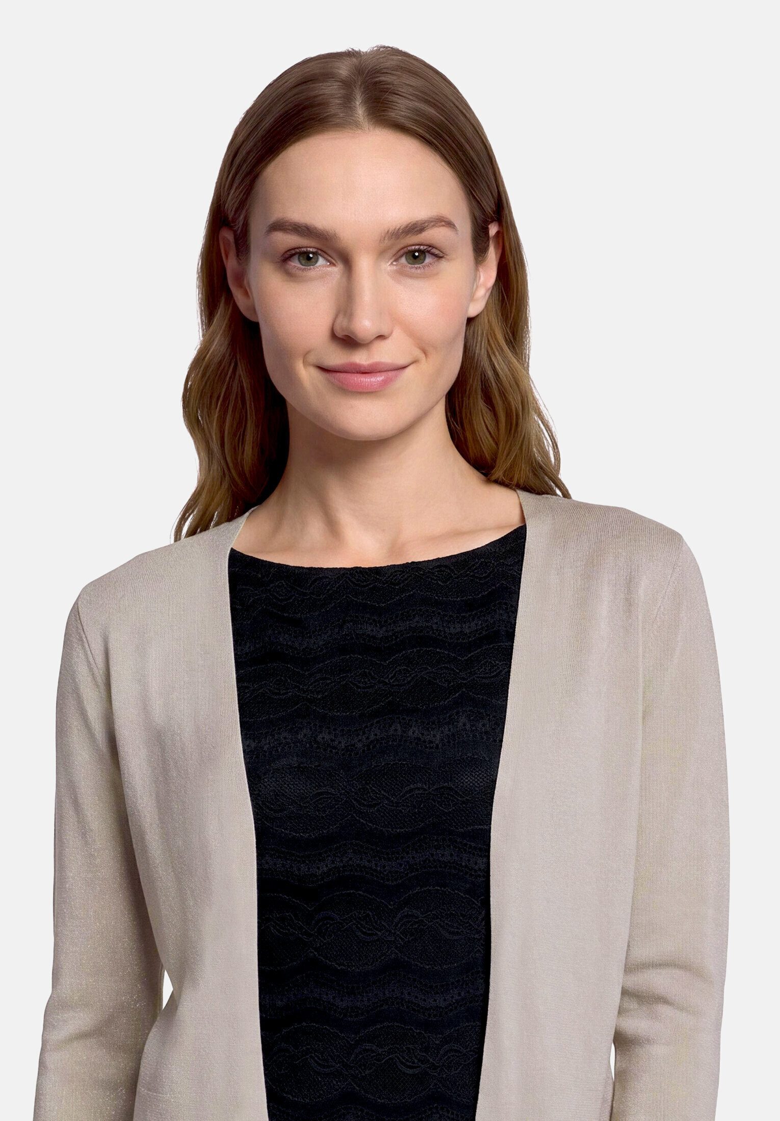 Vera Mont Strickjacke Damen ohne Verschluss (1-tlg) Glitzer
