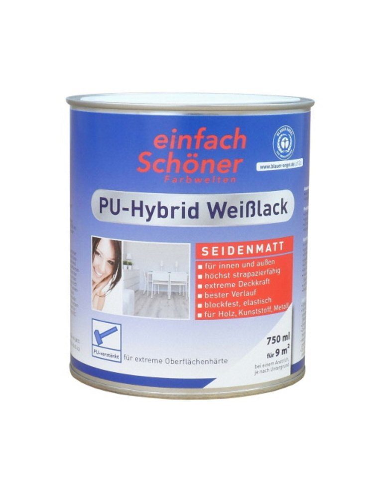 Wilckens Farben Weißlack 750 ml PU-Weißlack Weiß Seidenmatt