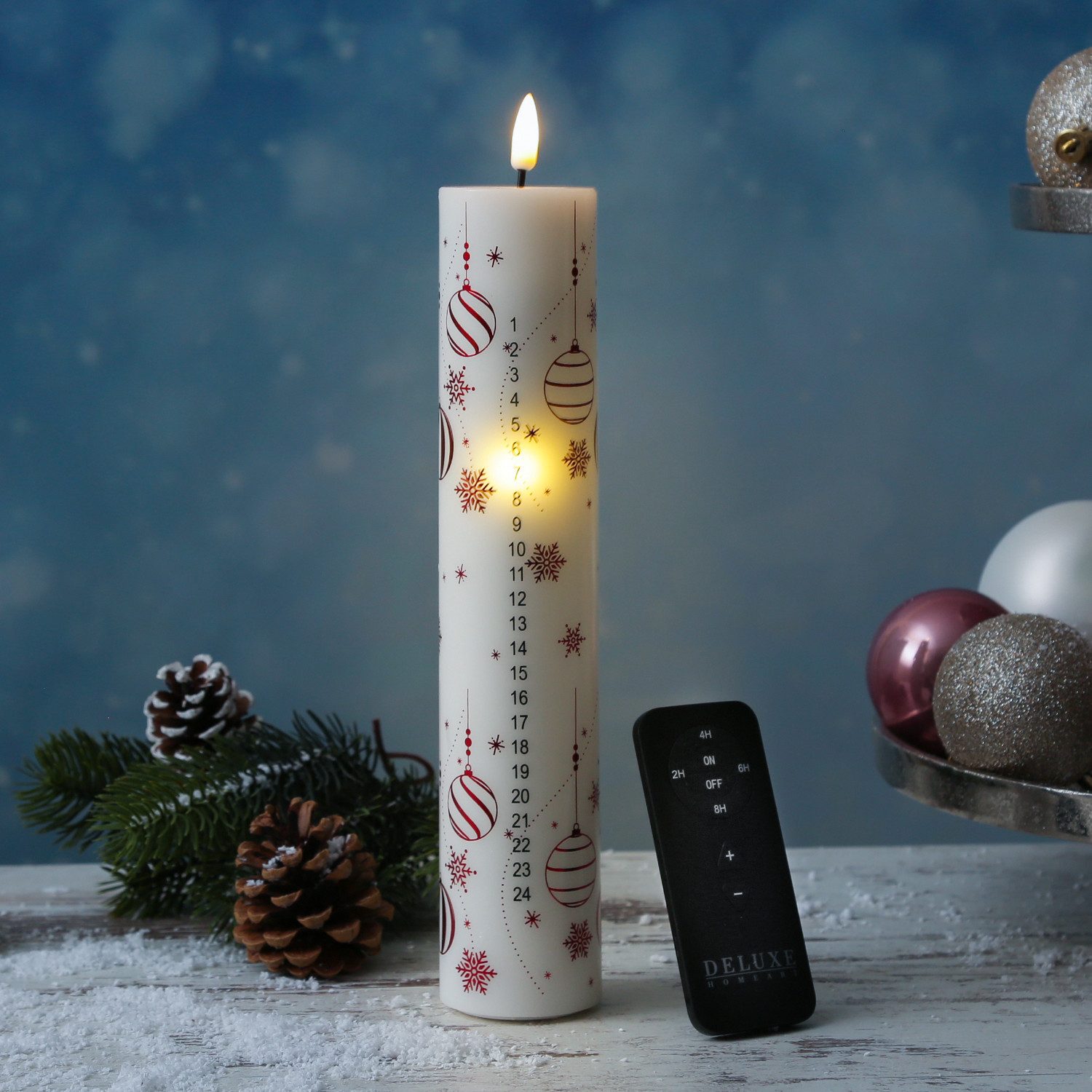 Deluxe Homeart LED-Kerze LED Adventskalenderkerze 24 günstig online kaufen