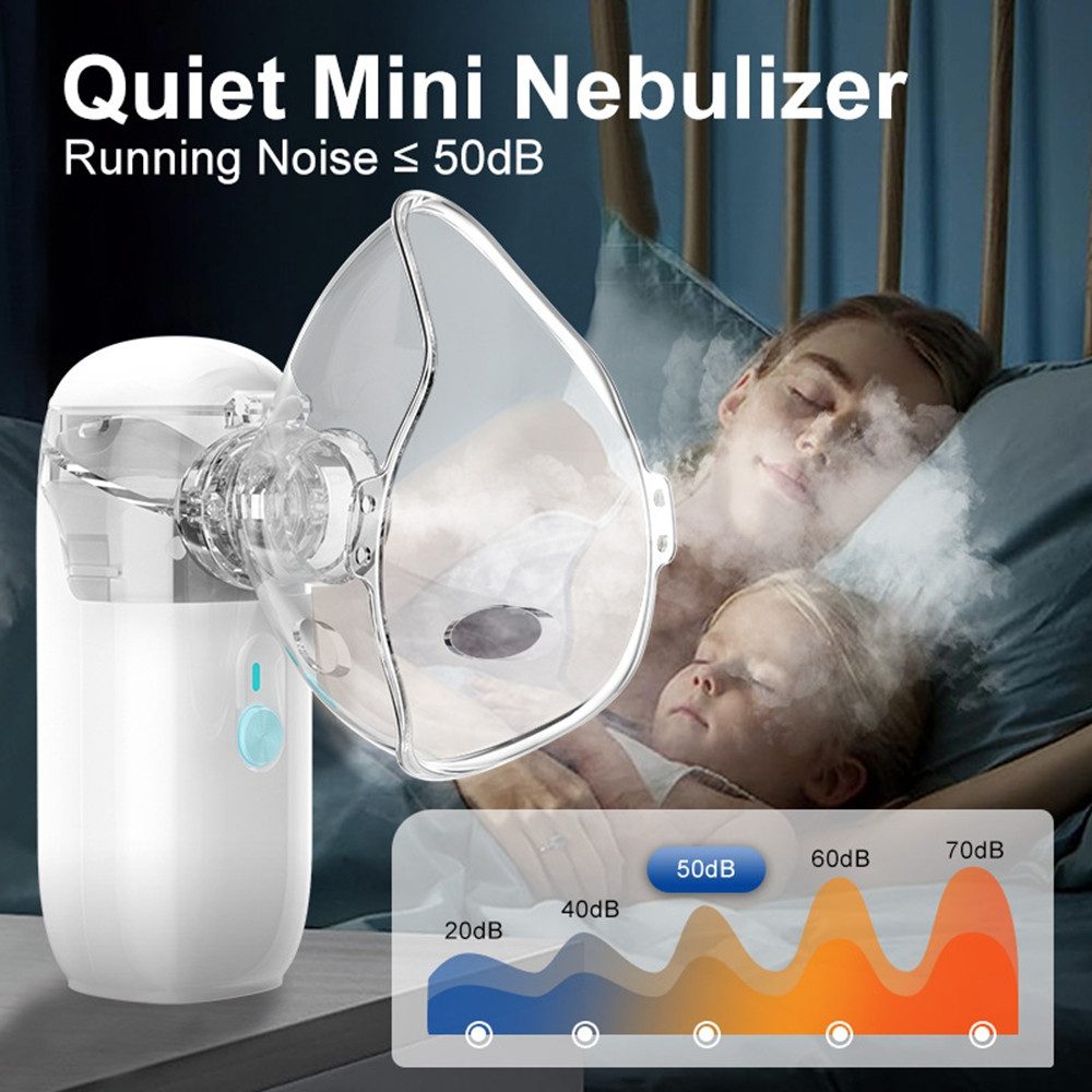 SSY Mini-Inhalator Ultraschall-Inhalationsgerät für Kinder, Einfache Handhabung Vielseitig einsetzbar, Ultraschall-Technologie Leise & Tragbar – Bild 4 von 5