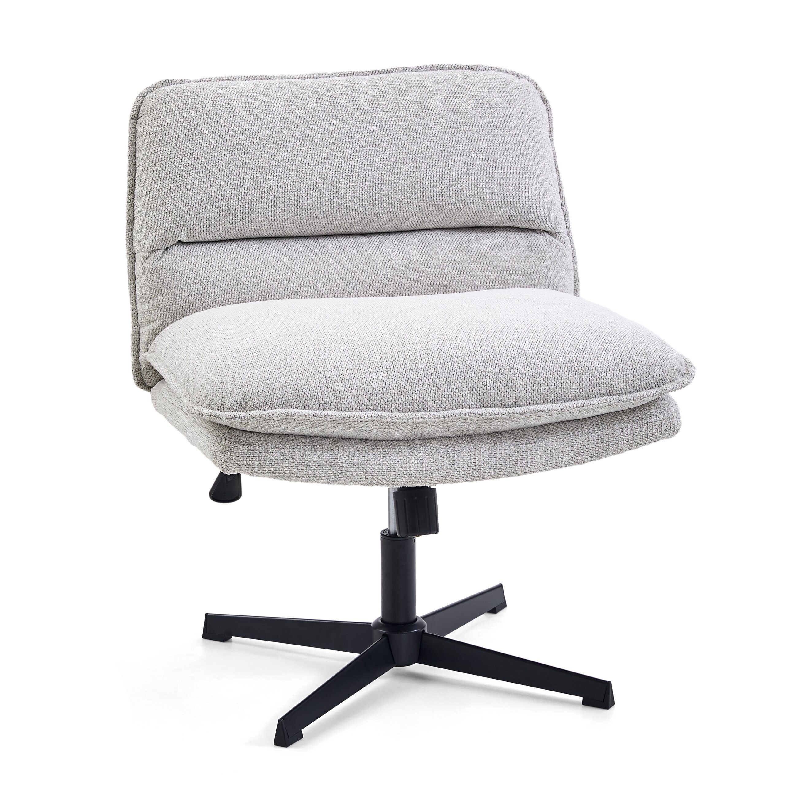 hjh LIVING Loungesessel Criss-Cross 20 Polstersessel Stoff ohne Armlehnen, Bürostuhl, Schneidersitz Stuhl drehbar für Wohnzimmer Home-Office