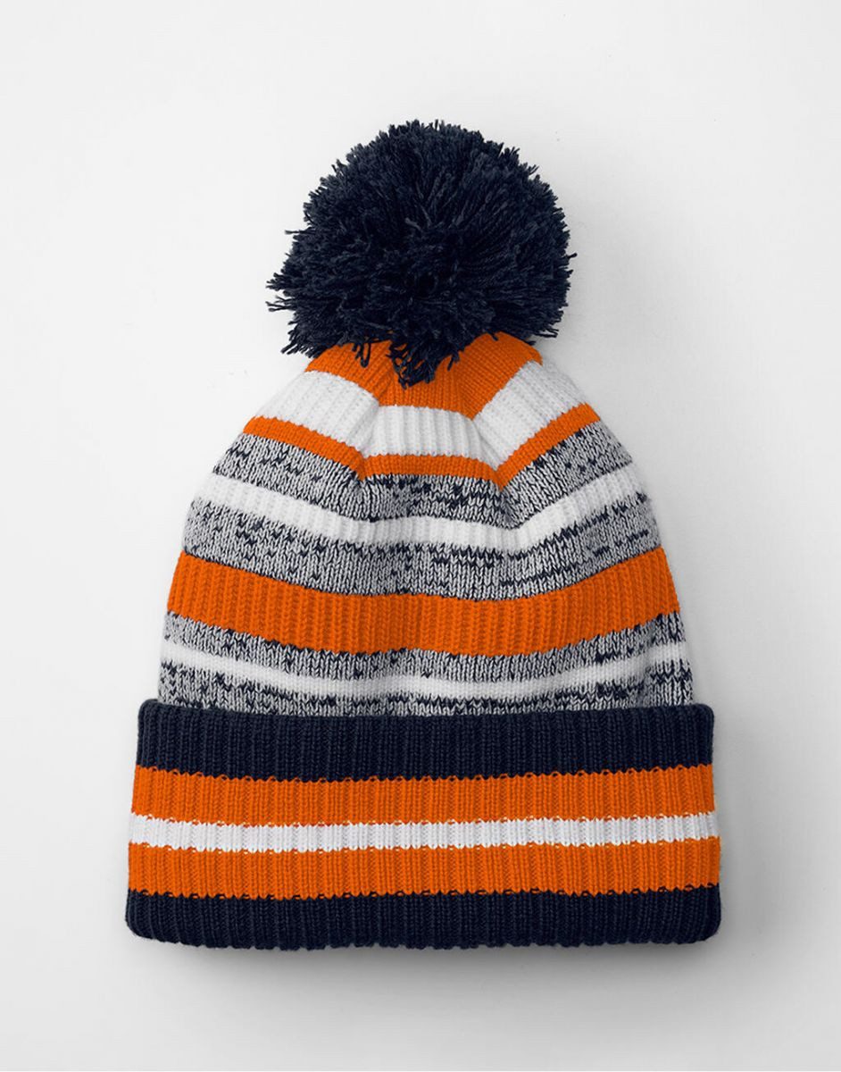 Beechfield® Bommelmütze Multi-Sport Fan Beanie Mehrstreifiges Design