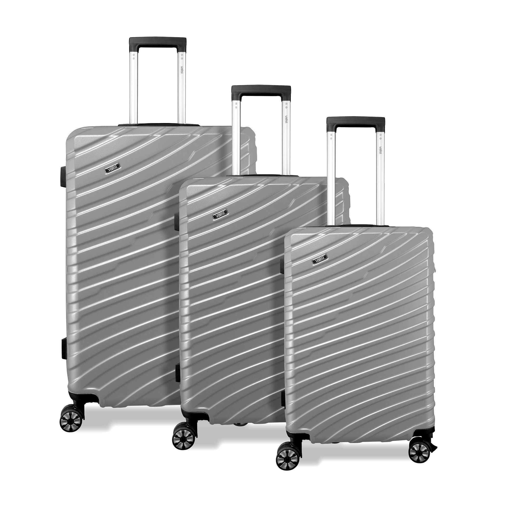 Reisekoffer gefütterter 3er ABS Set), Set 4 Hartschalen-Trolley ABS-Hartschale (Set, voll 3er Kofferset Valis & Doppelrollen Innenraum & Hartschalenkoffer,