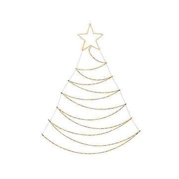 MARELIDA LED Baum LED Tannenbaum Metallbaum beleuchtet Wanddeko Weihnachten 1,5m Außen, LED Classic, ultra-warmweiß / bernstein (1800K bis 2100K)