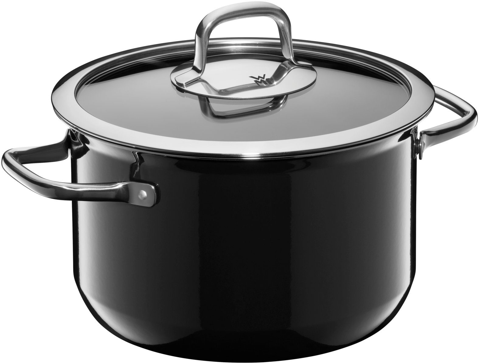 WMF Fleischtopf Fusiontec Compact Kochtopf mit Glasdeckel, 22 cm, Black, Fusiontec (1-tlg), Made in Germany, backofengeeignet, wärmereduzierende Griffe